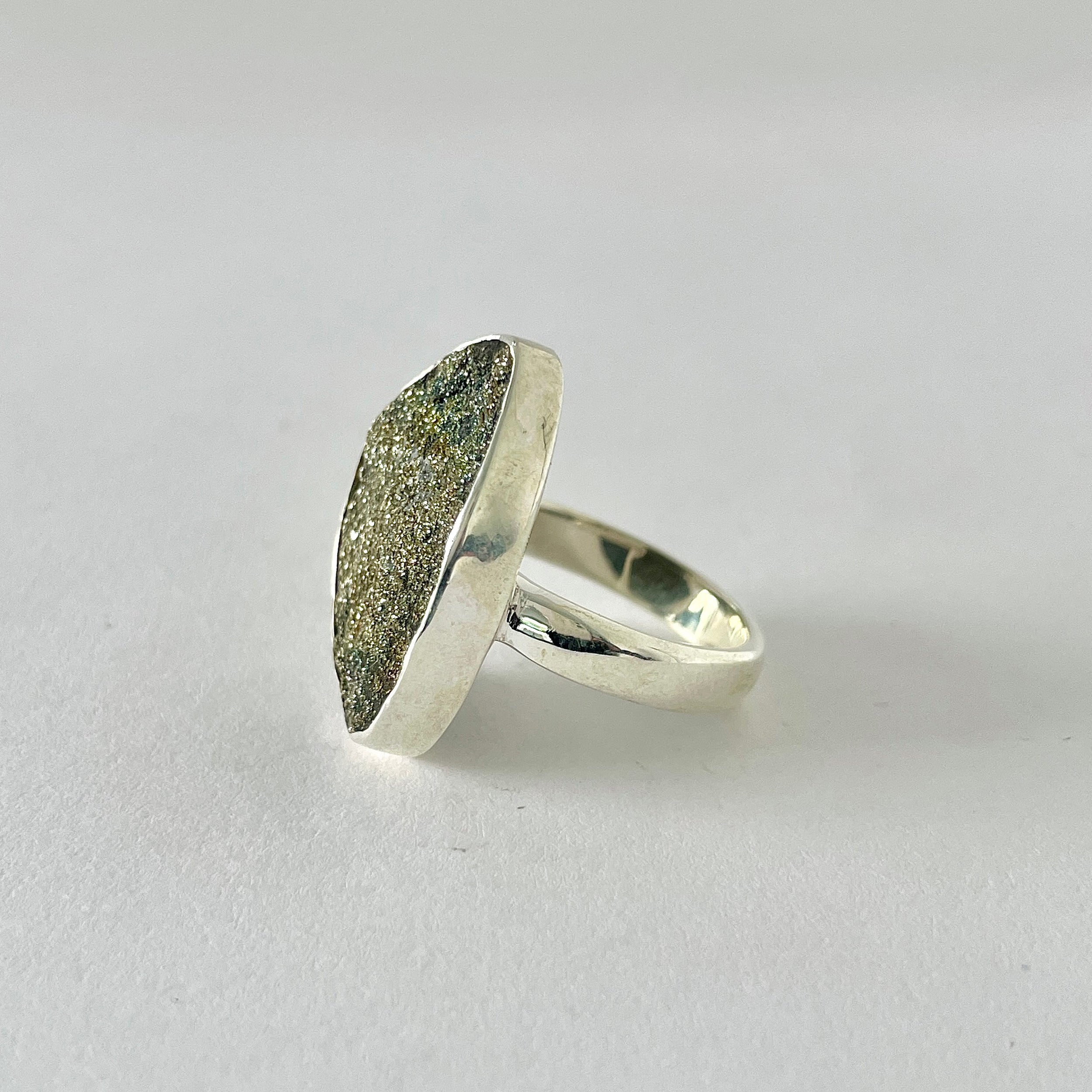 Spectropyrite Druzy Ring-(SPD-2-44)