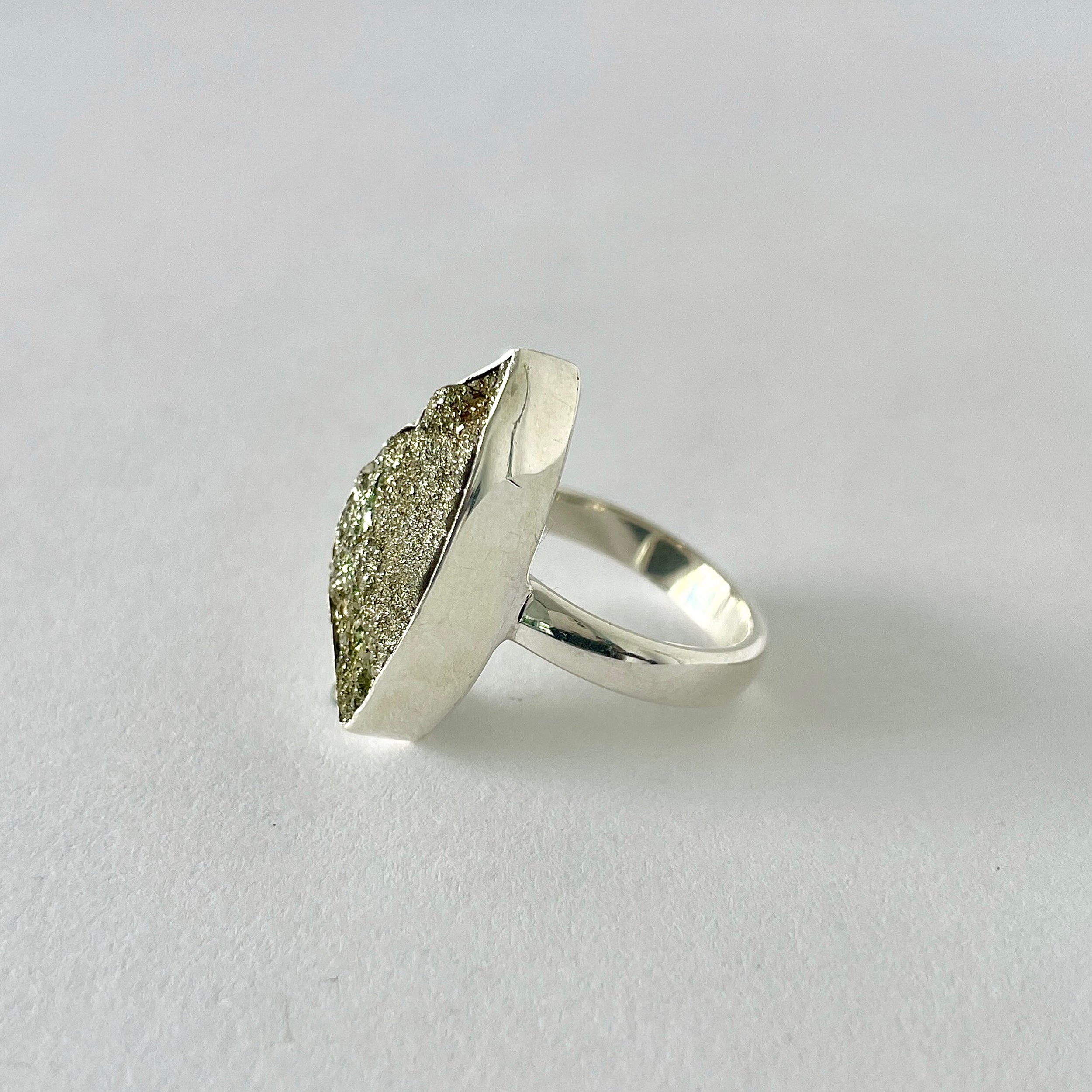 Spectropyrite Druzy Ring-(SPD-2-46)