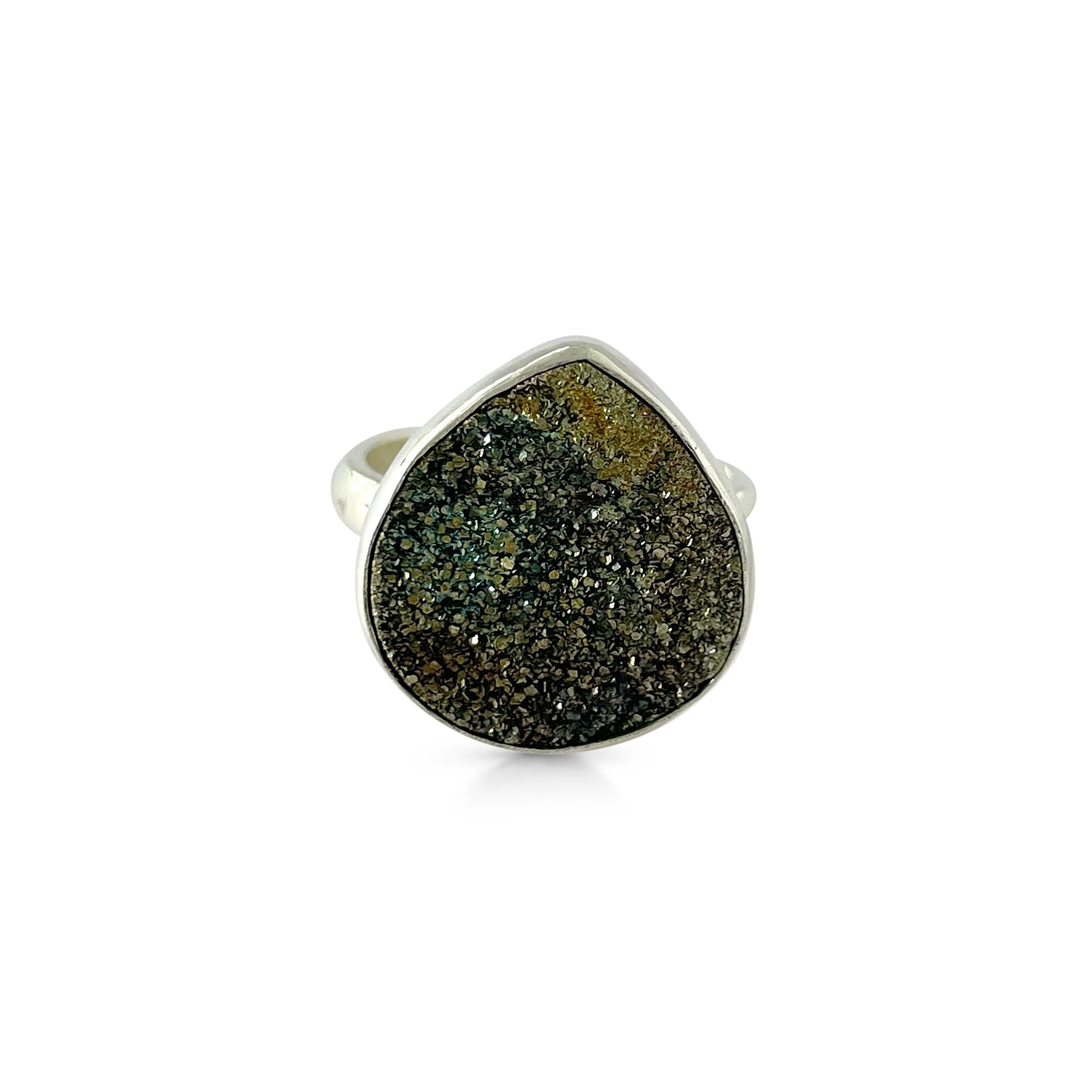 Spectropyrite Druzy Ring-(SPD-2-47)