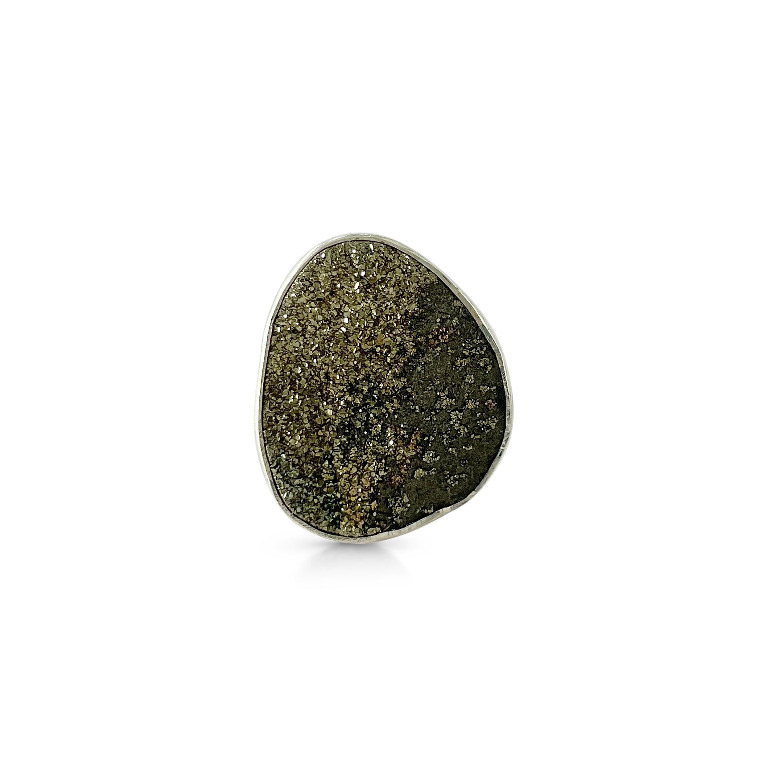 Spectropyrite Druzy Ring-(SPD-2-49)
