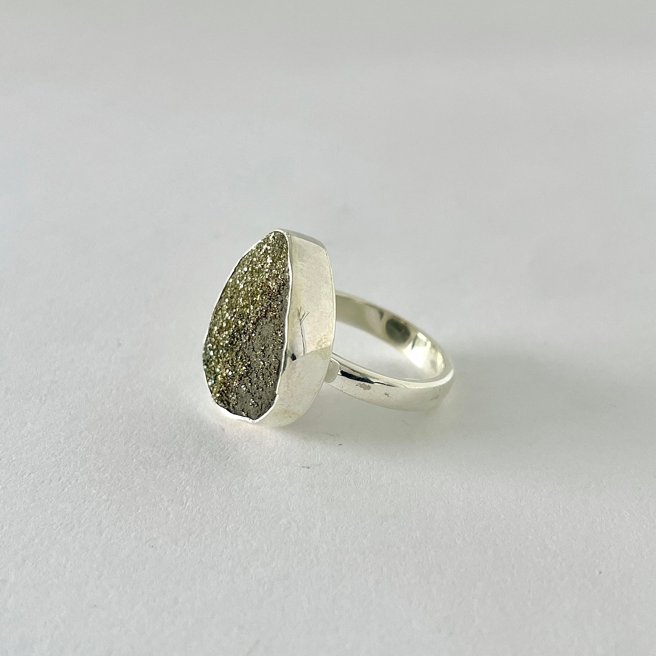 Spectropyrite Druzy Ring-(SPD-2-49)