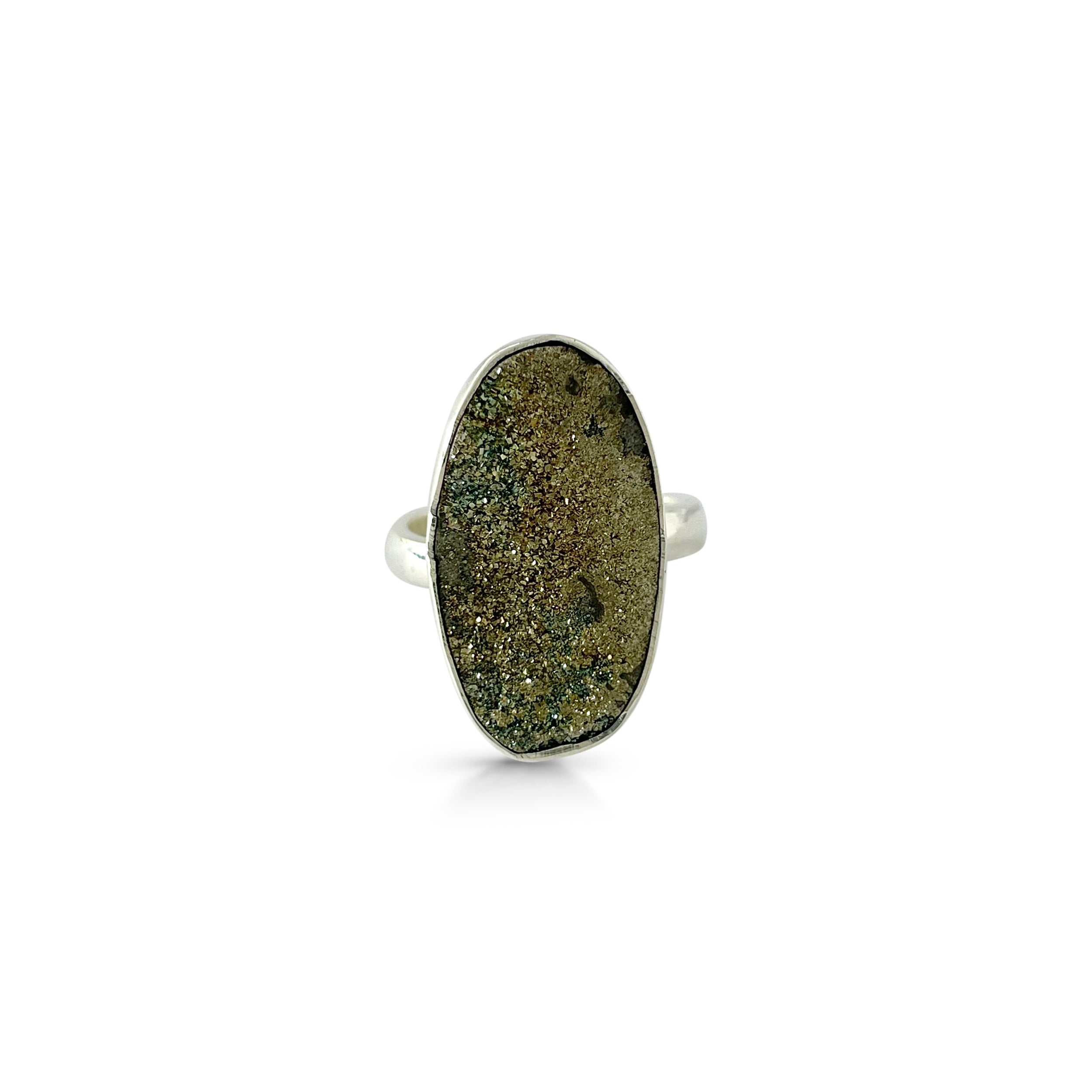 Spectropyrite Druzy Ring-(SPD-2-50)