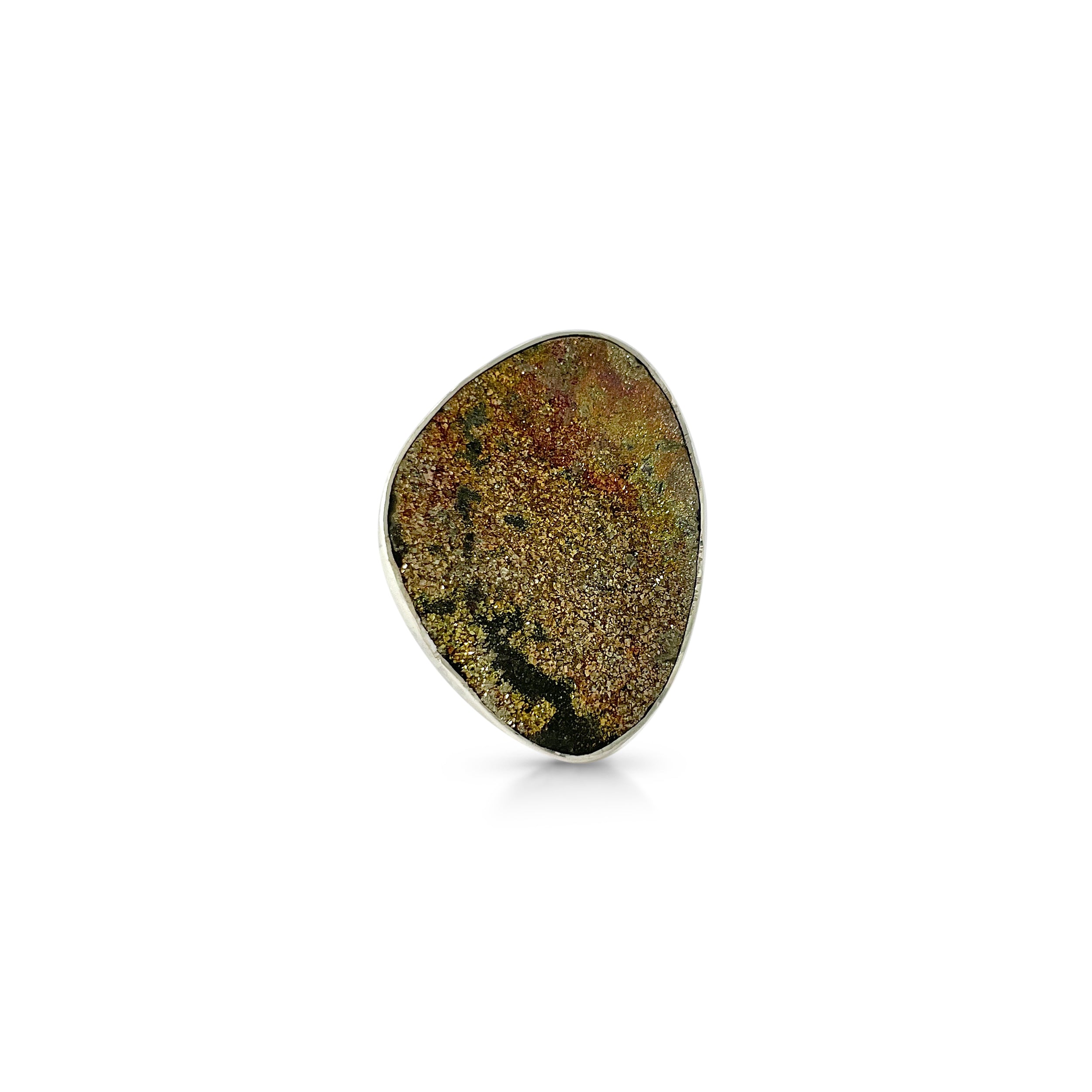 Spectropyrite Druzy Ring-(SPD-2-51)