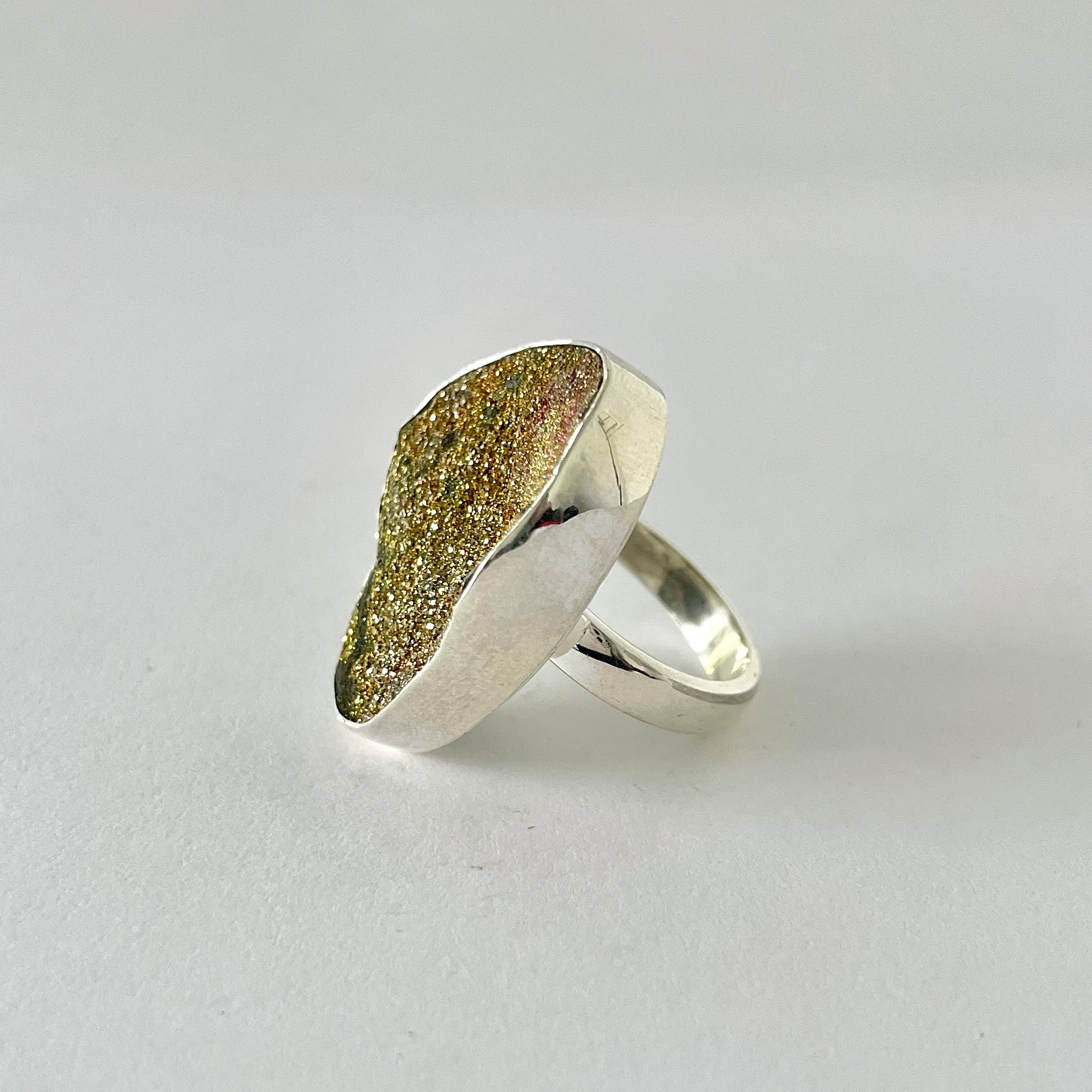 Spectropyrite Druzy Ring-(SPD-2-51)