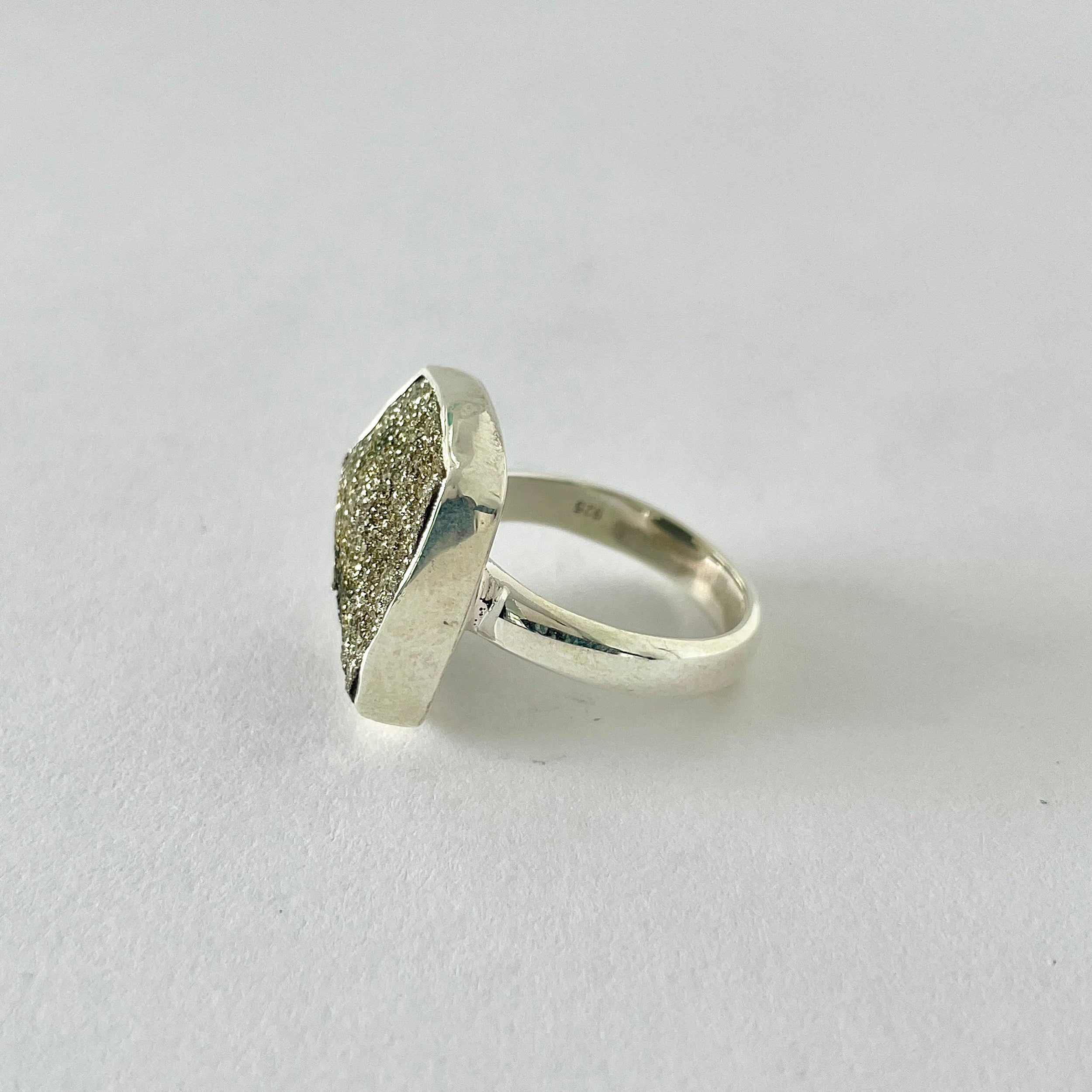 Spectropyrite Druzy Ring-(SPD-2-52)