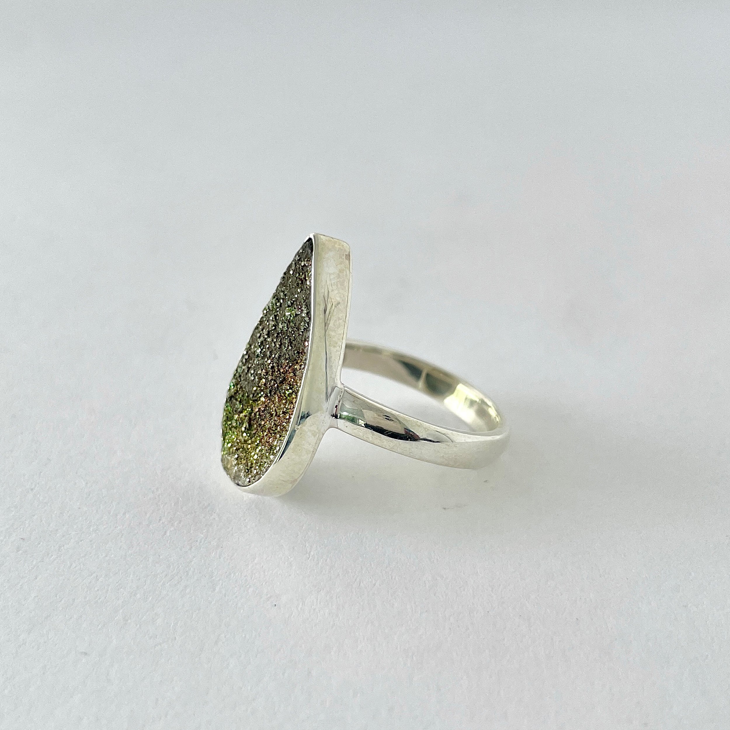 Spectropyrite Druzy Ring-(SPD-2-55)