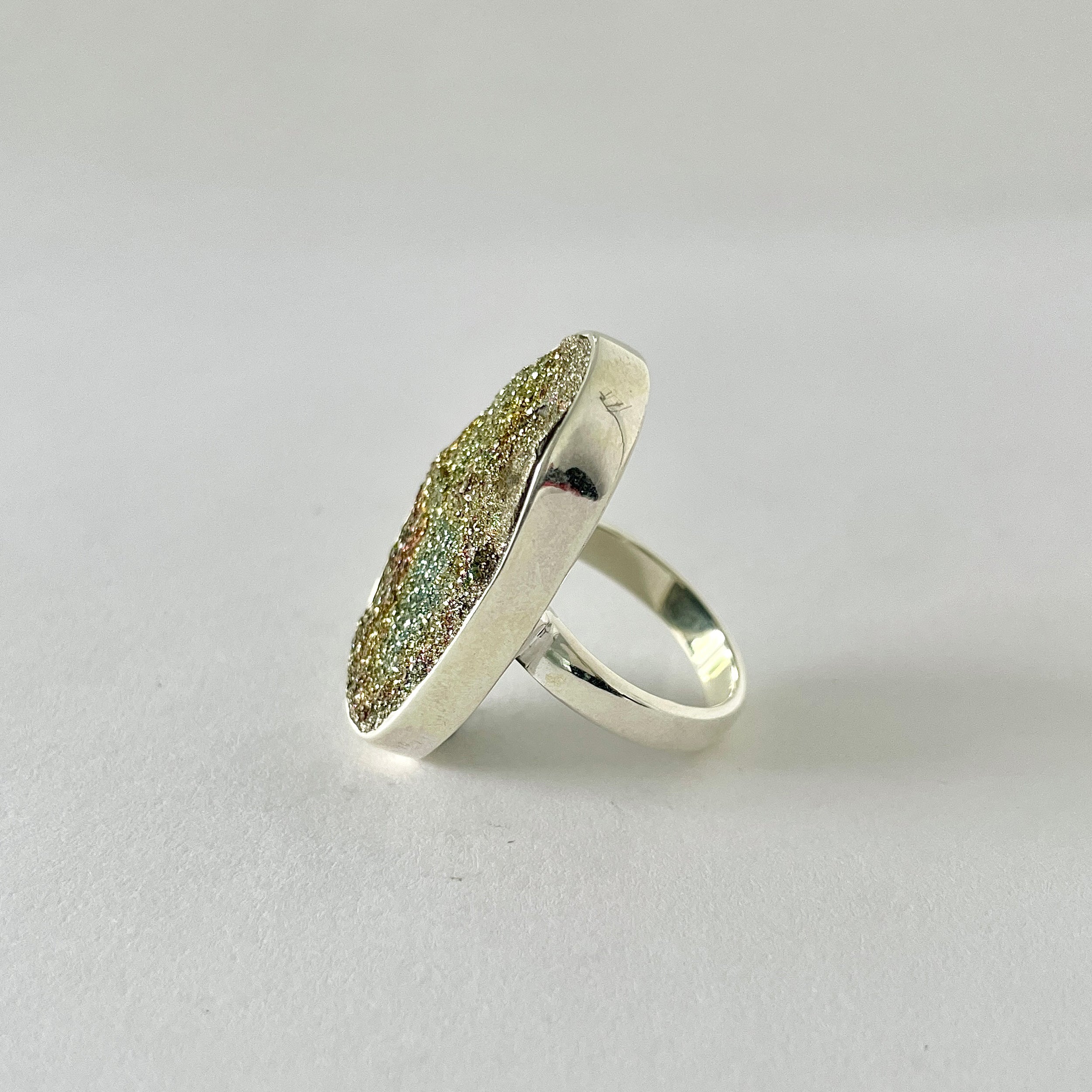 Spectropyrite Druzy Ring-(SPD-2-57)