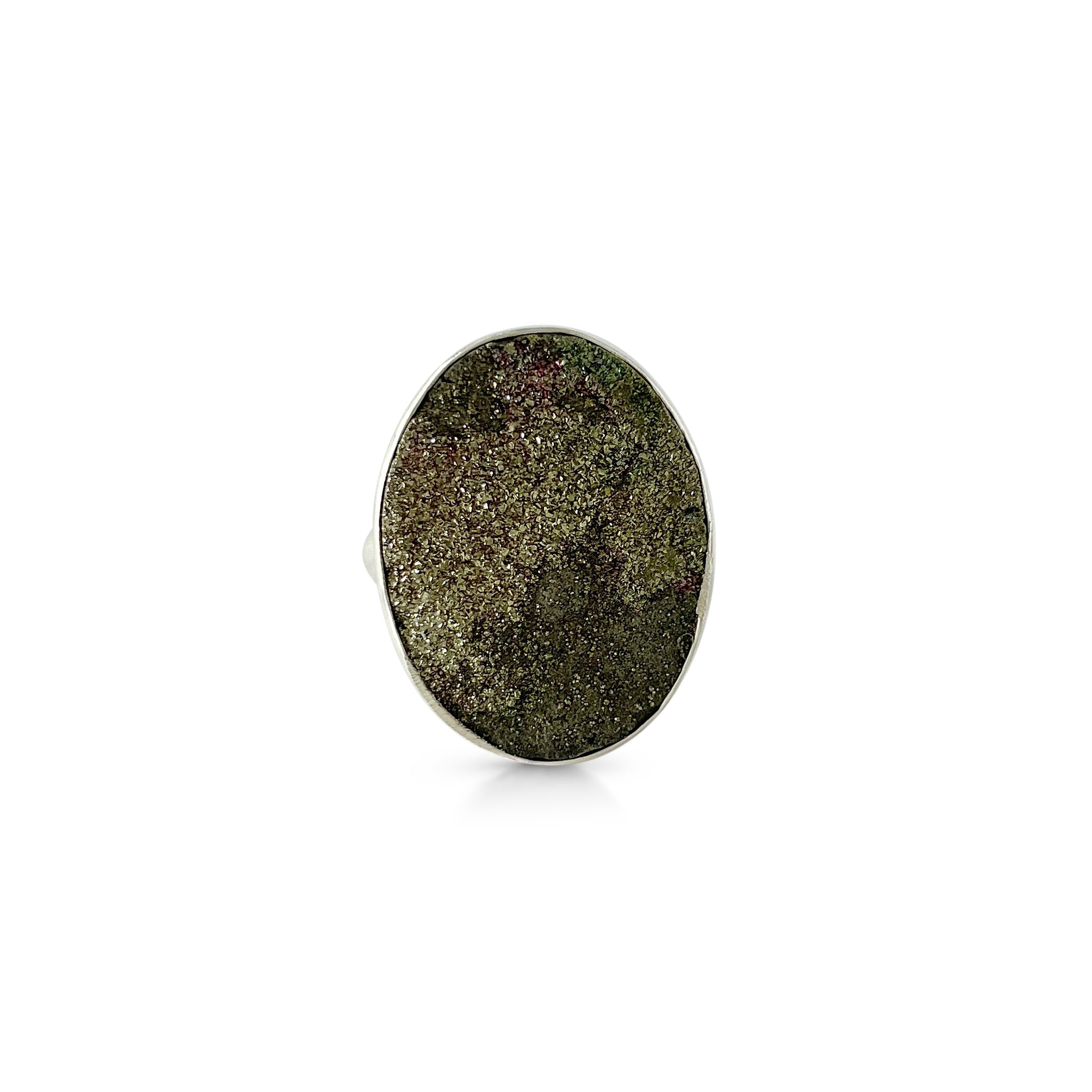 Spectropyrite Druzy Ring-(SPD-2-58)