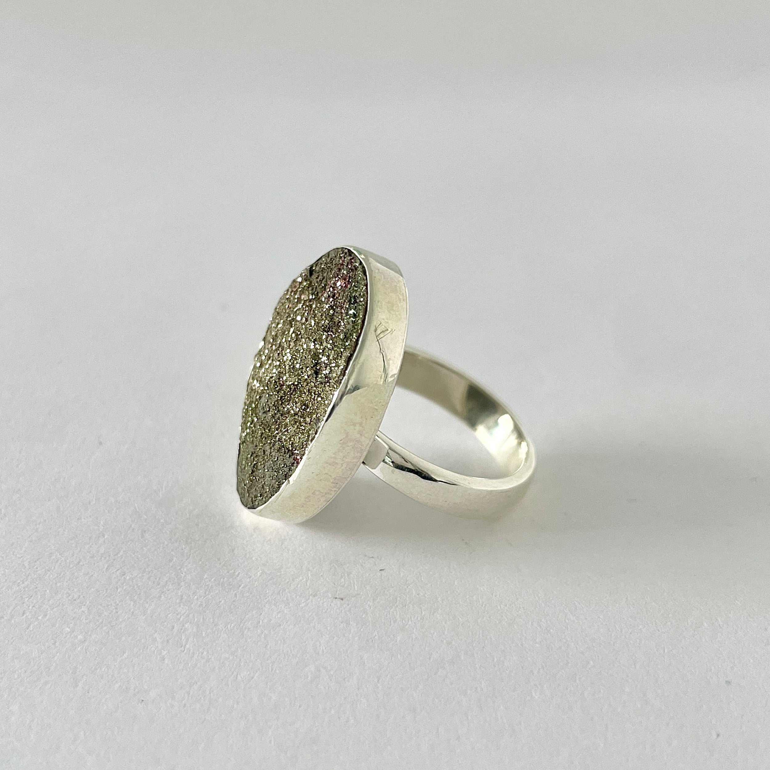 Spectropyrite Druzy Ring-(SPD-2-58)