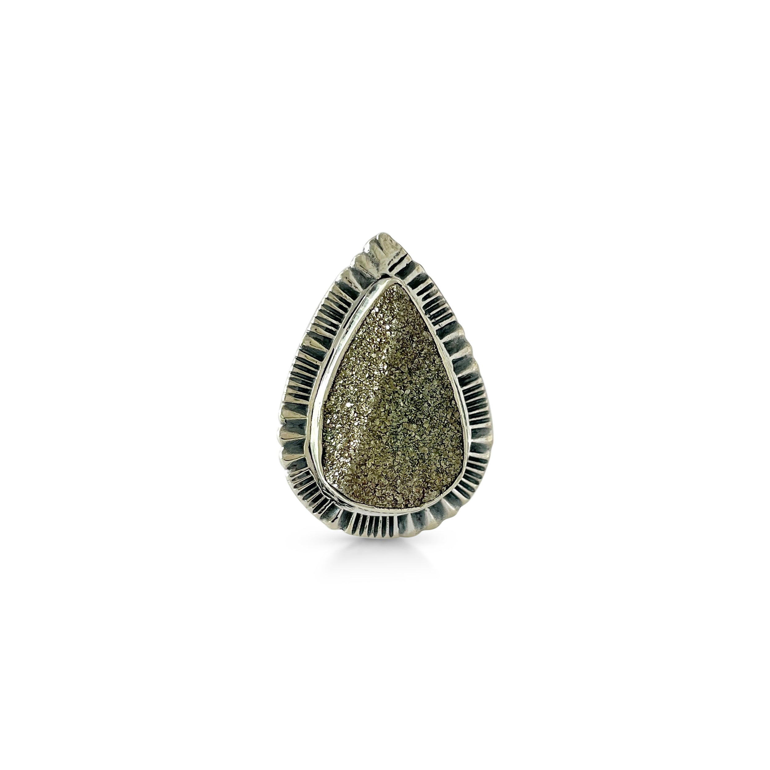 Spectropyrite Druzy Ring-(SPD-2-59)