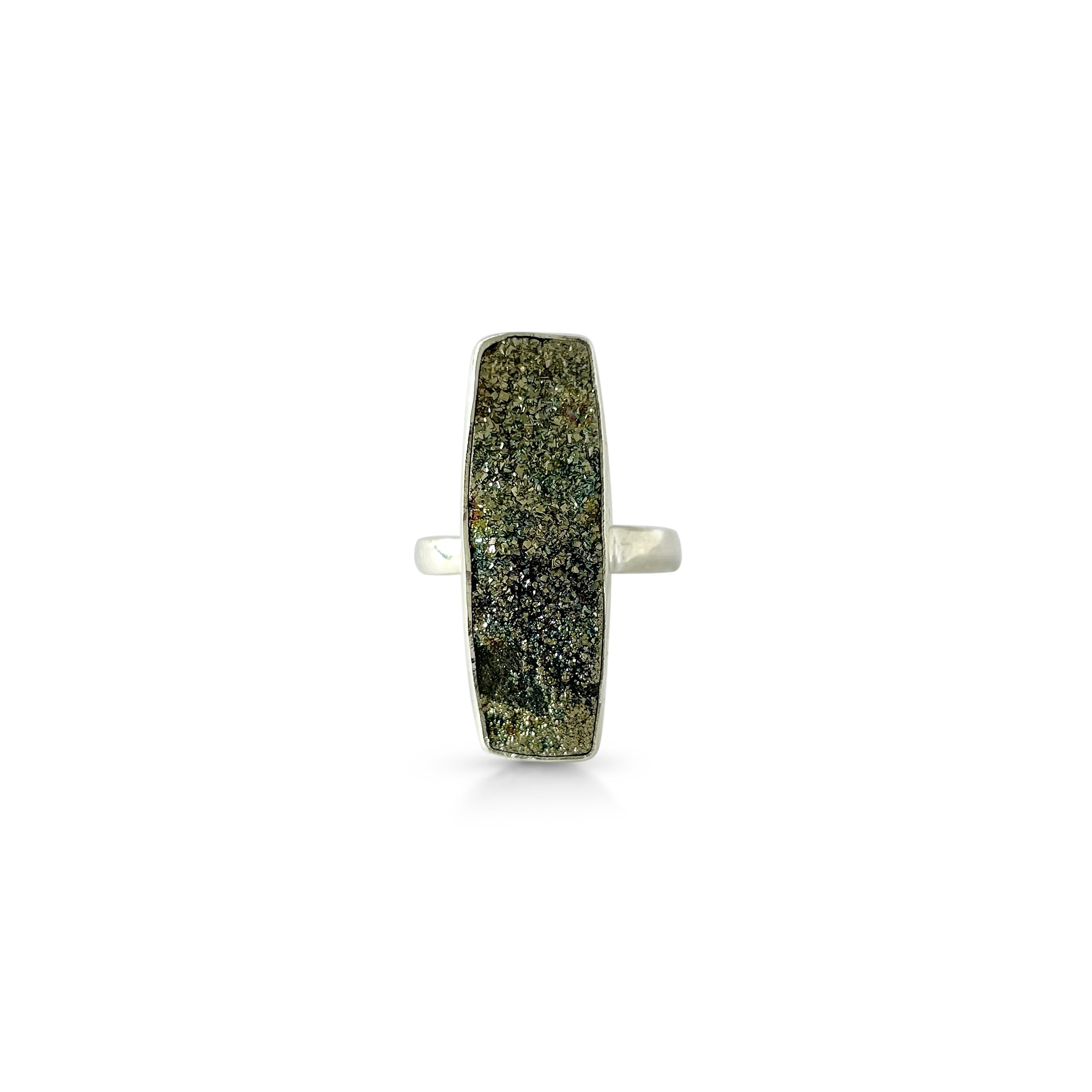 Spectropyrite Druzy Ring-(SPD-2-6)