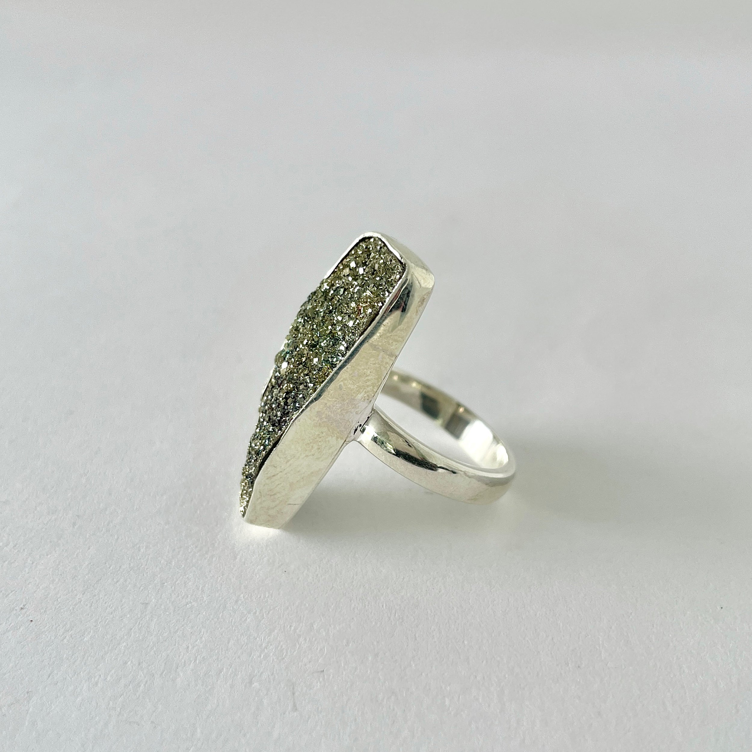 Spectropyrite Druzy Ring-(SPD-2-6)