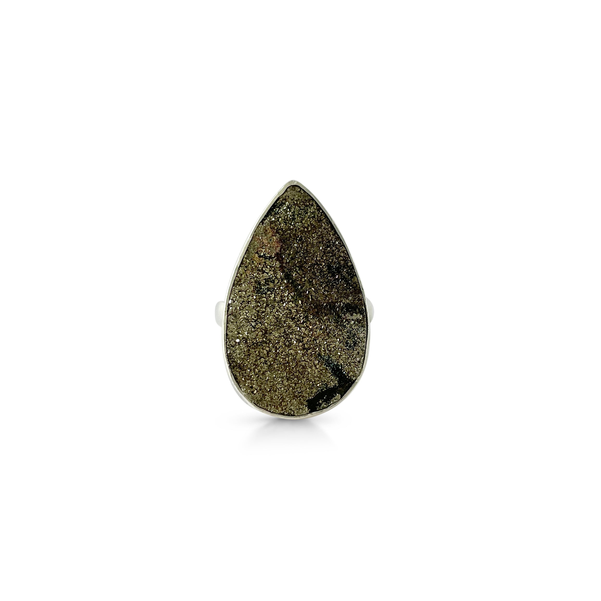 Spectropyrite Druzy Ring-(SPD-2-8)