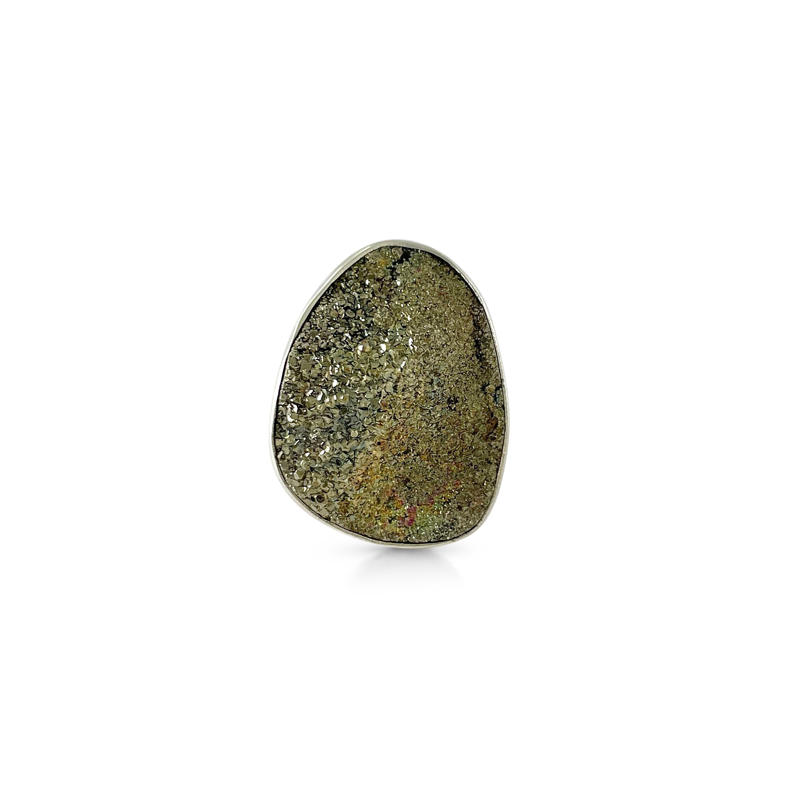 Spectropyrite Druzy Ring-(SPD-2-9)