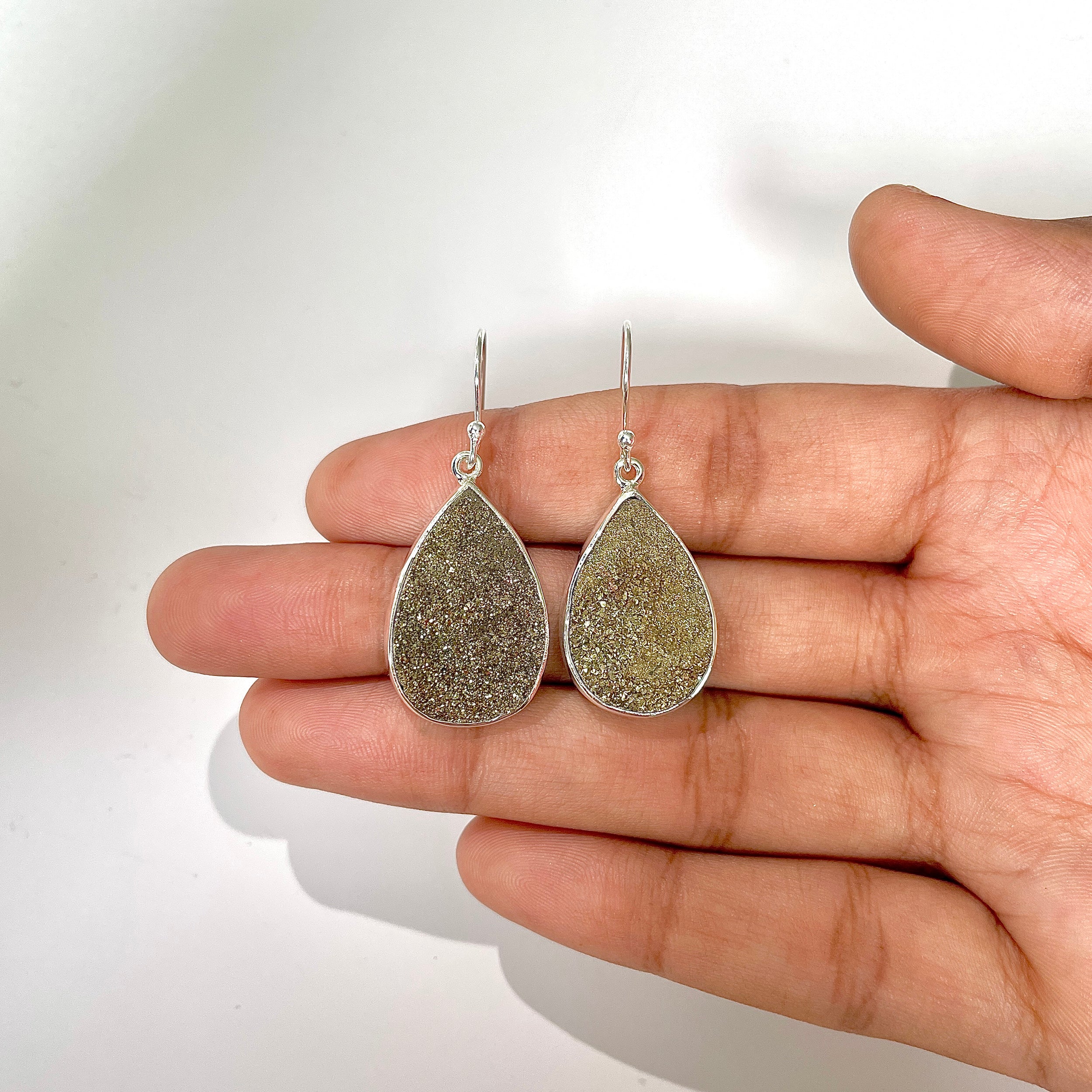 Spectropyrite Druzy Earring-(SPD-3-20)