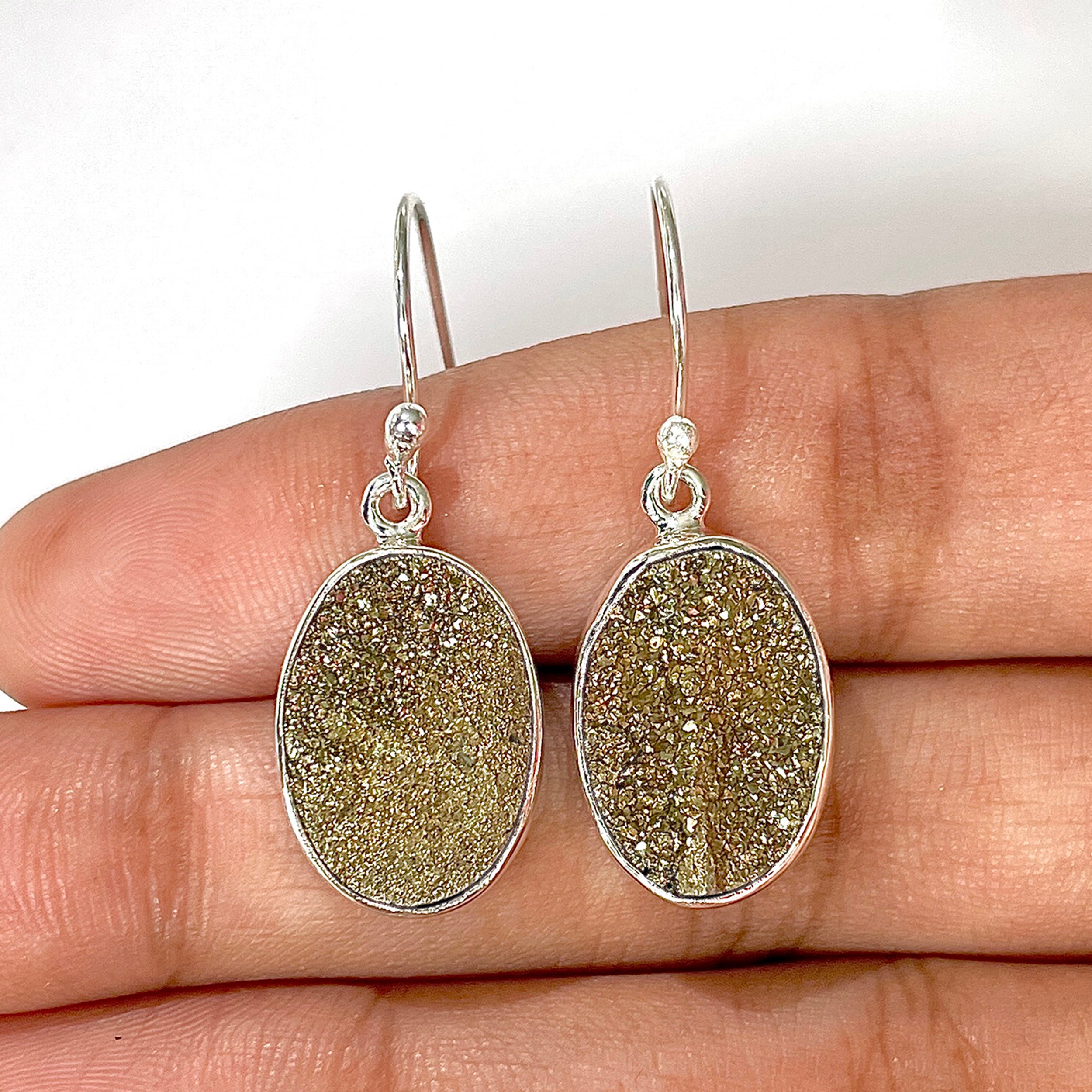 Spectropyrite Druzy Earring-(SPD-3-24)