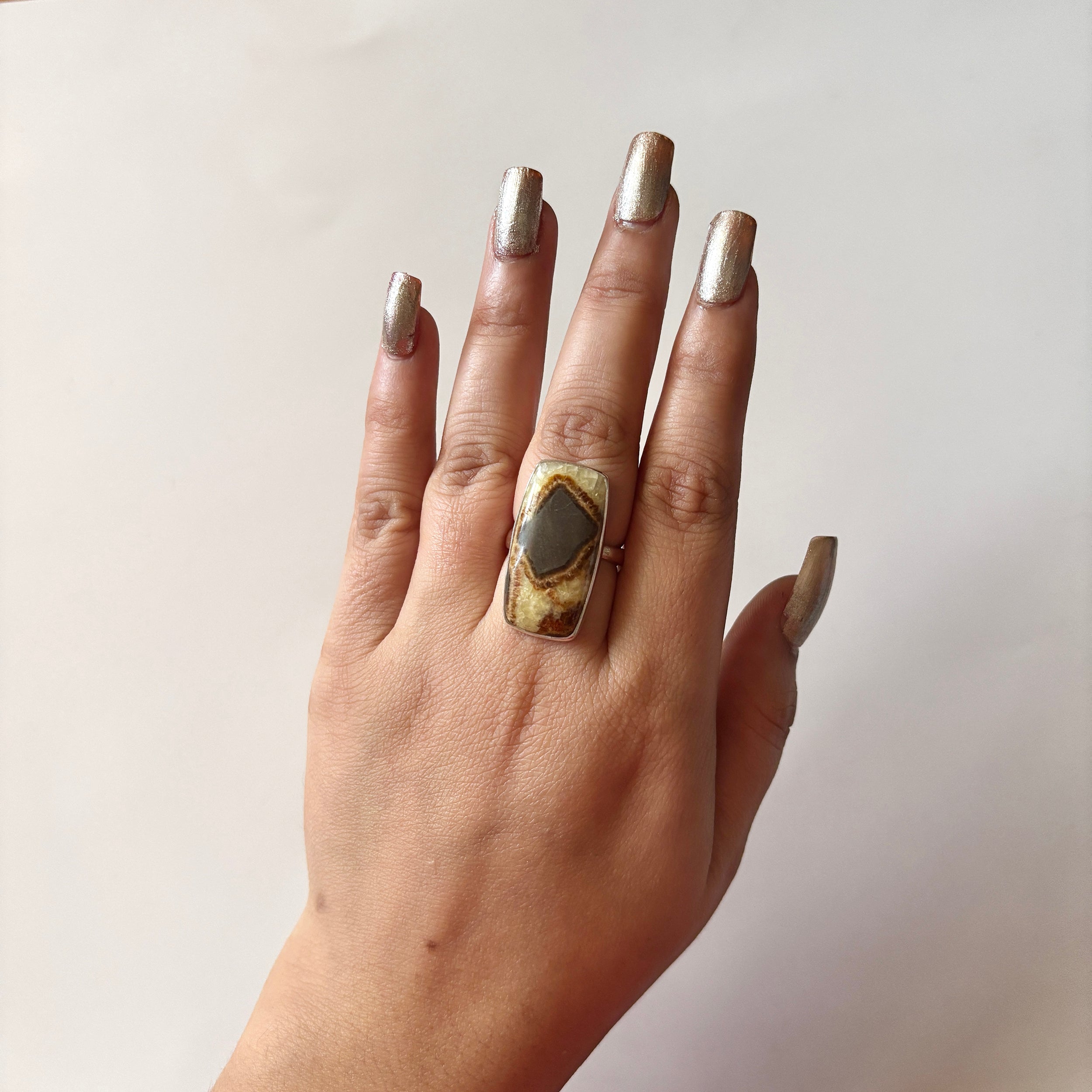 Septarian Rhyolite Ring-(SPR-2-13)