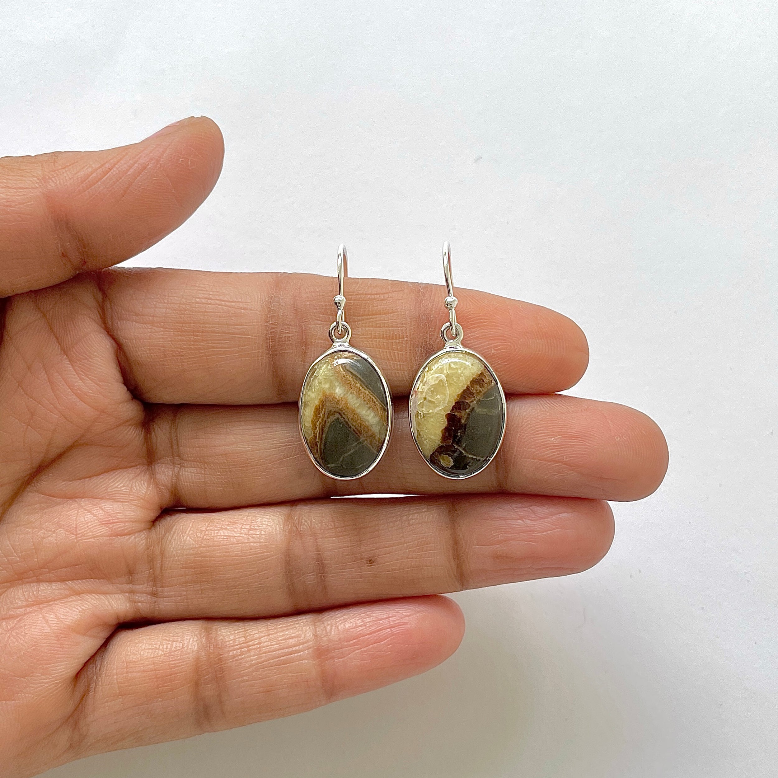 Septarian Rhyolite Earring-(SPR-3-1)
