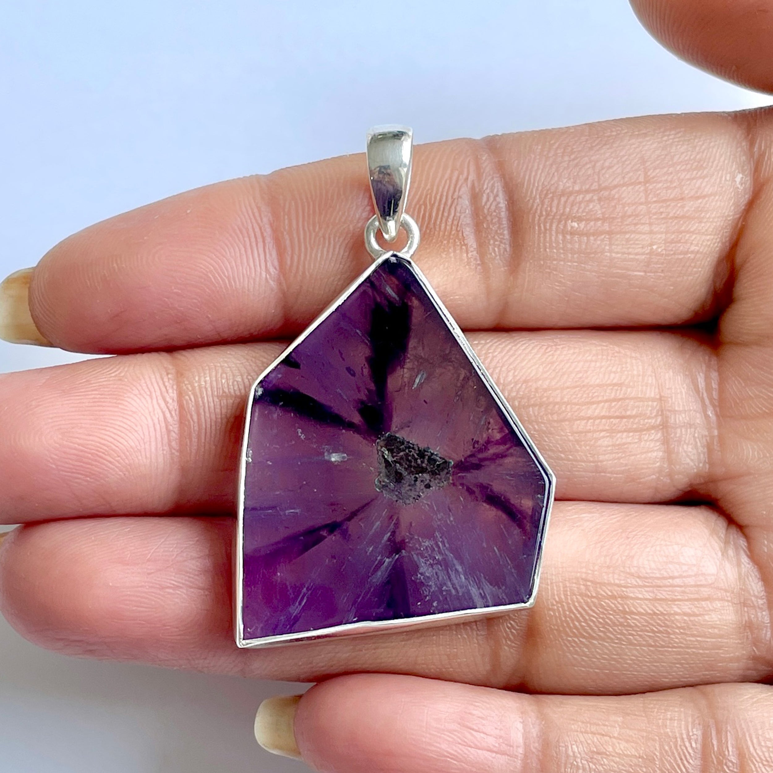 Star Amethyst Slice Pendant-(STA-1-101)