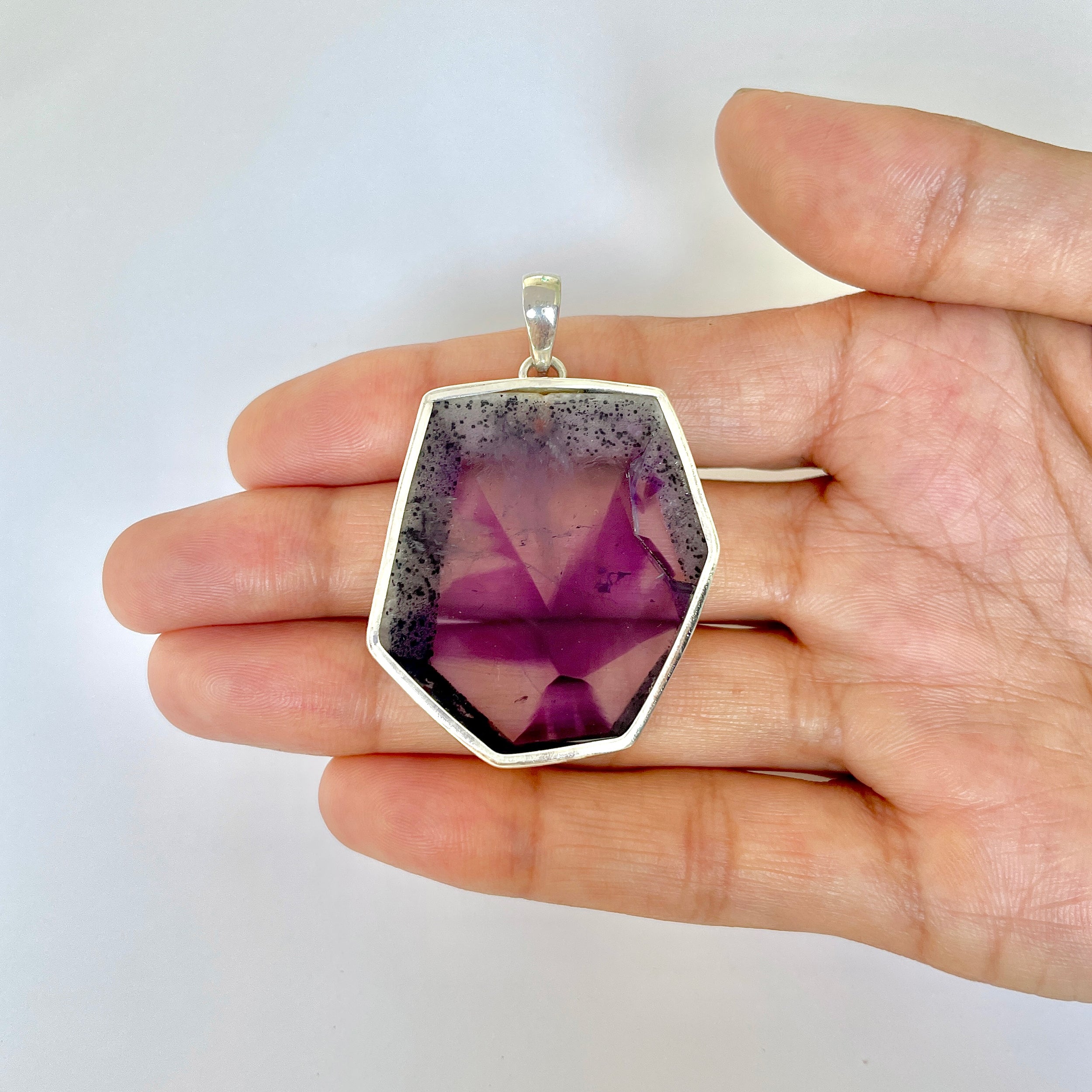 Star Amethyst Slice Pendant-(STA-1-102)
