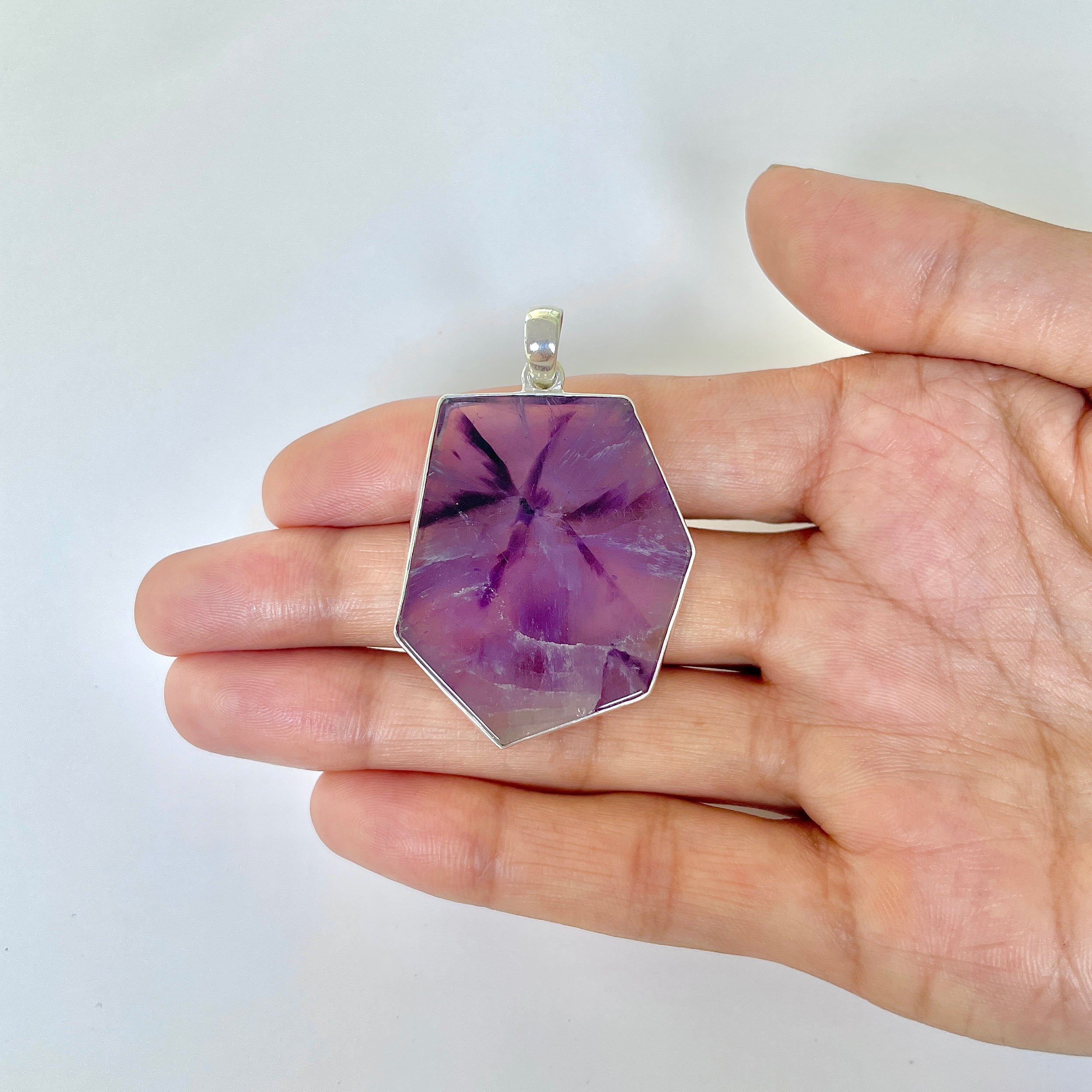 Star Amethyst Slice Pendant-(STA-1-107)