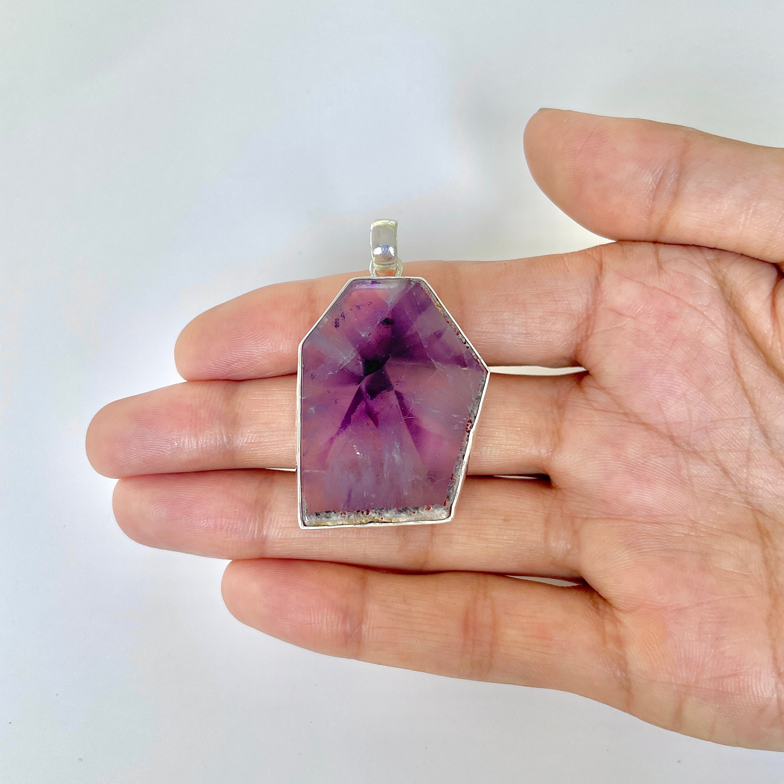 Star Amethyst Slice Pendant-(STA-1-108)