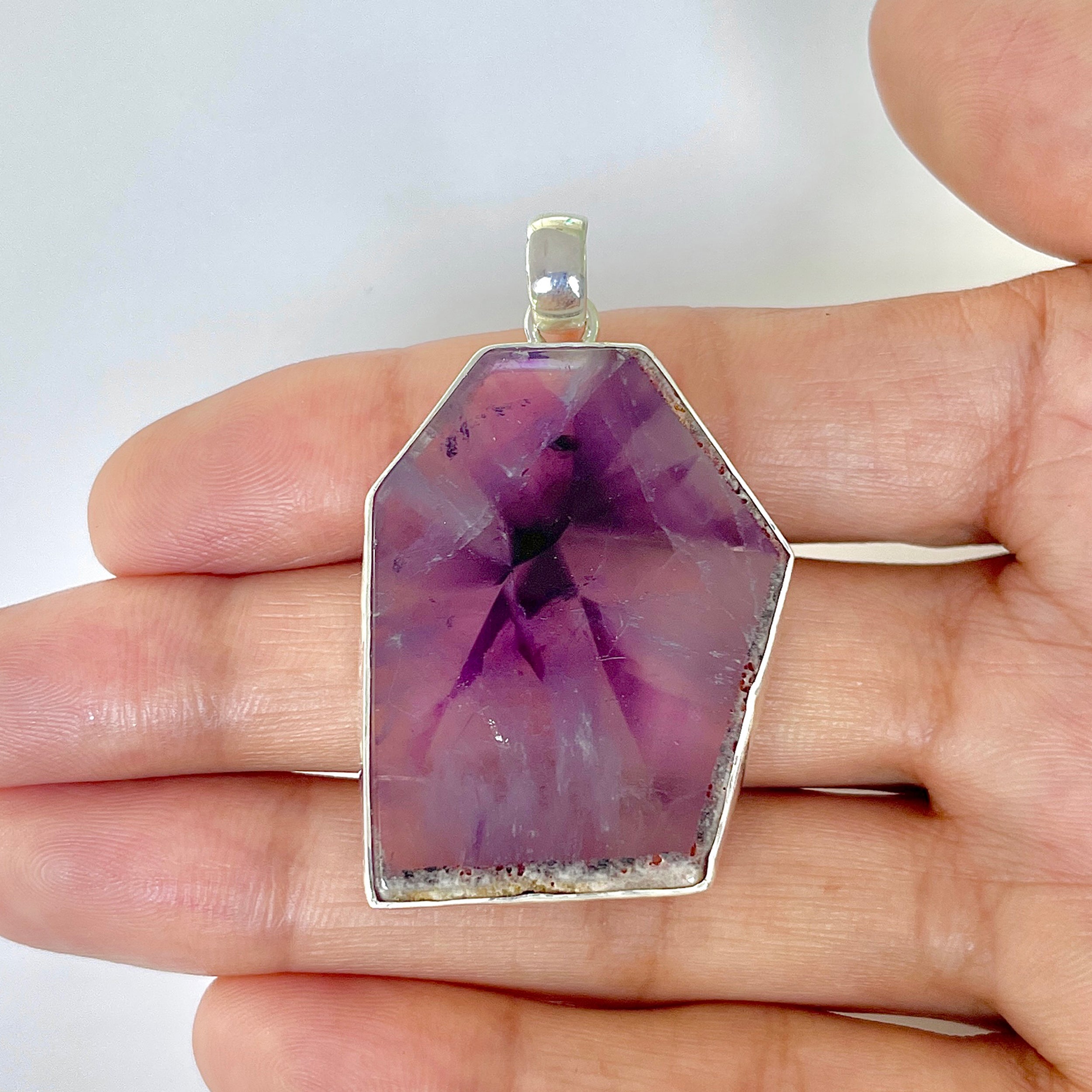 Star Amethyst Slice Pendant-(STA-1-108)