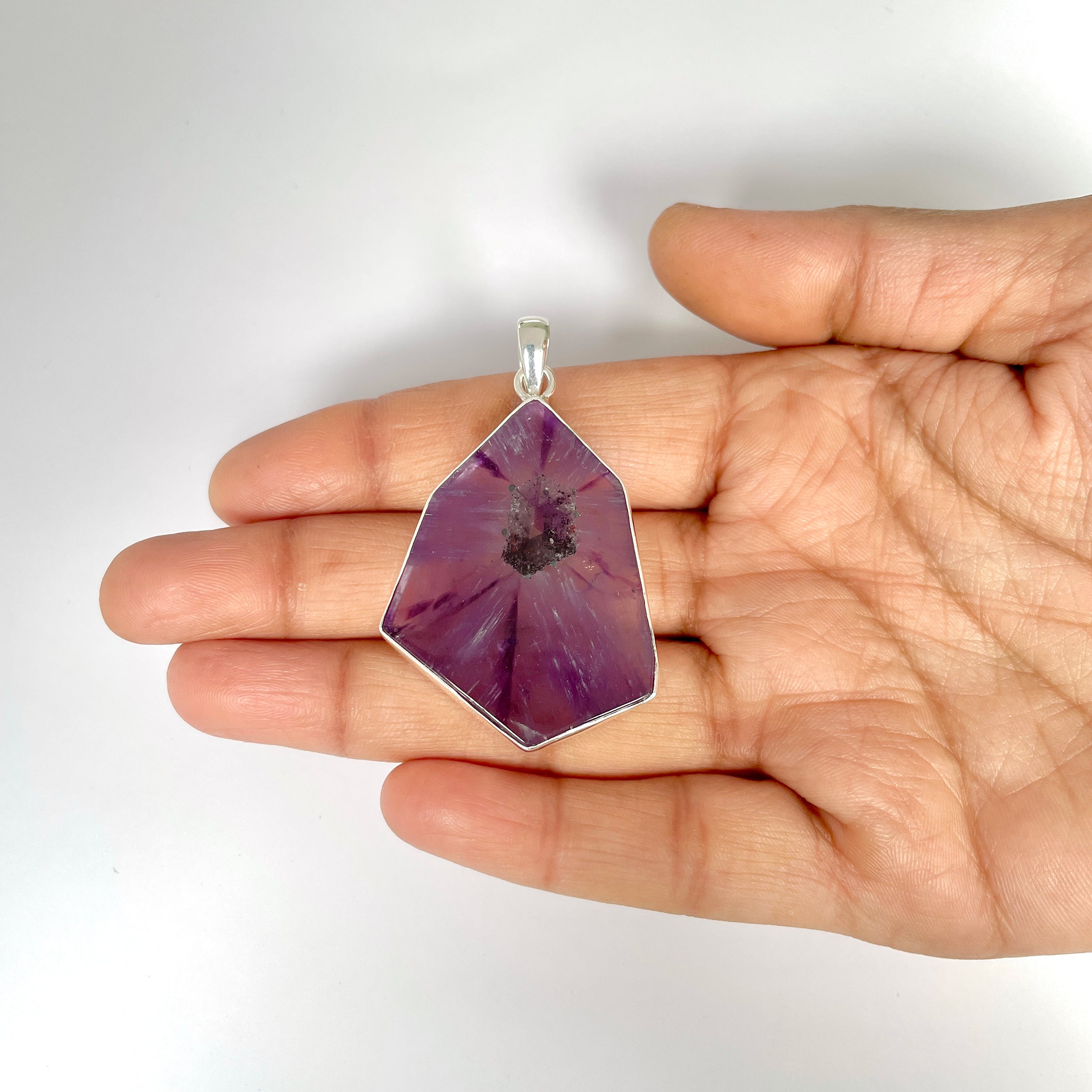Star Amethyst Slice Pendant-(STA-1-116)