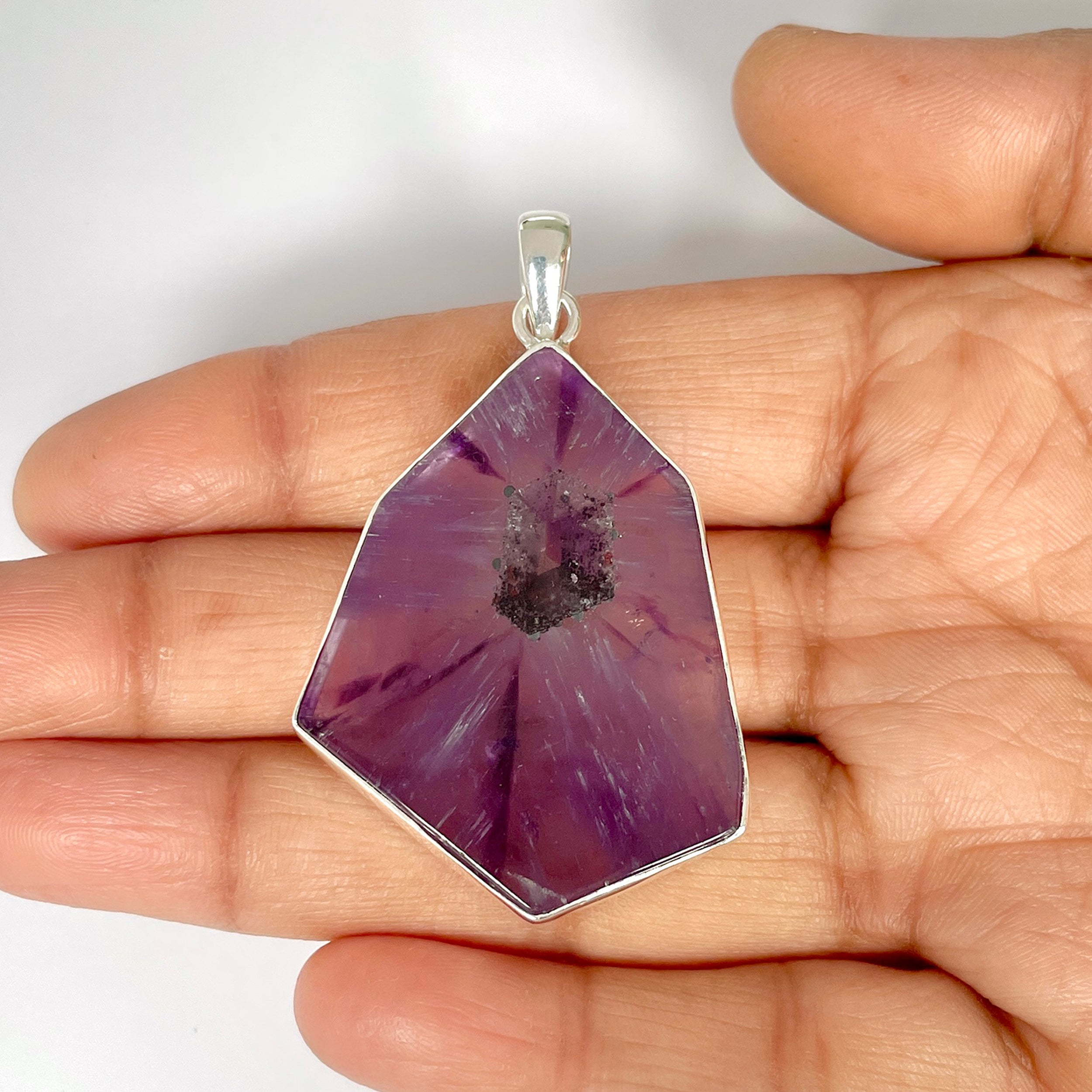 Star Amethyst Slice Pendant-(STA-1-116)