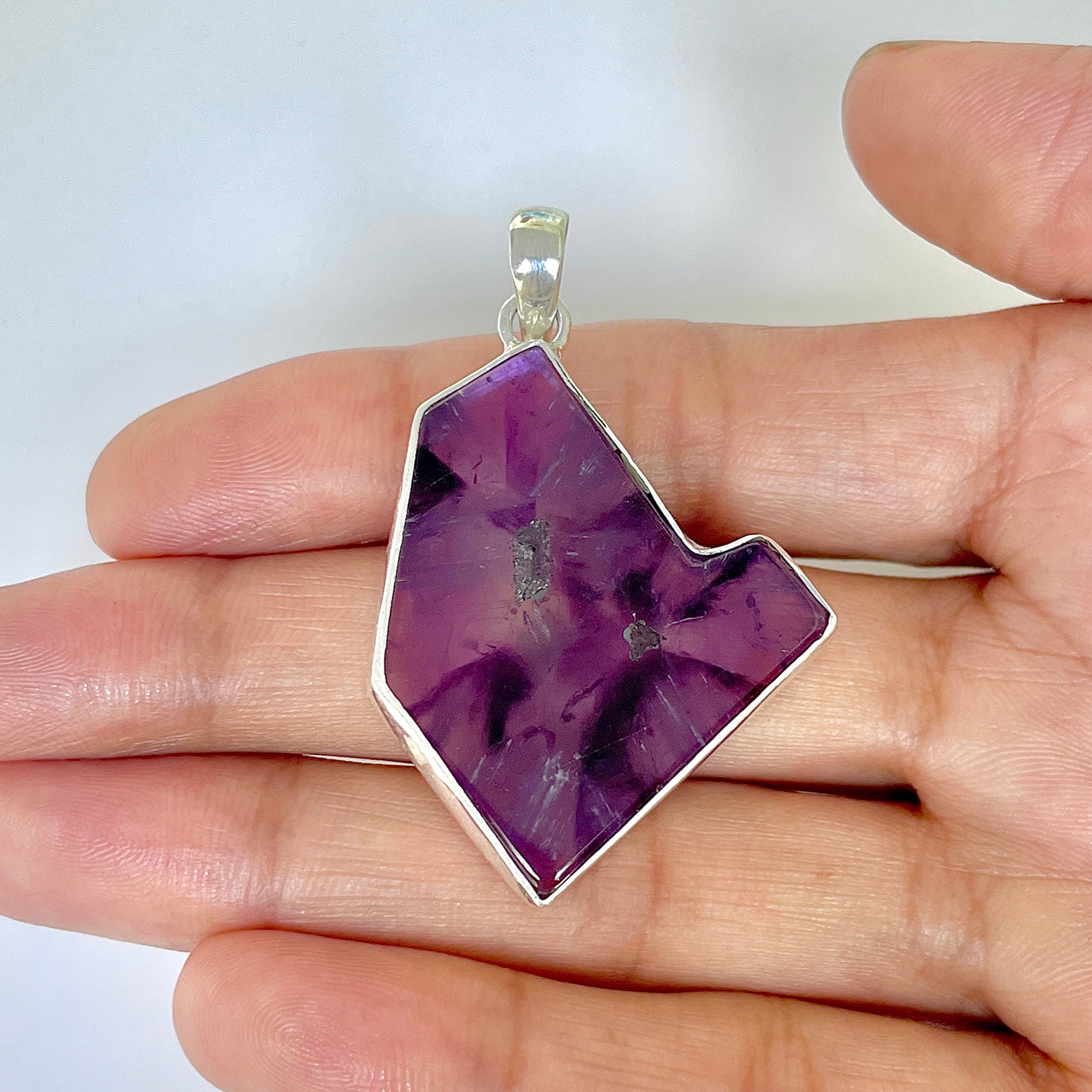 Star Amethyst Slice Pendant-(STA-1-117)