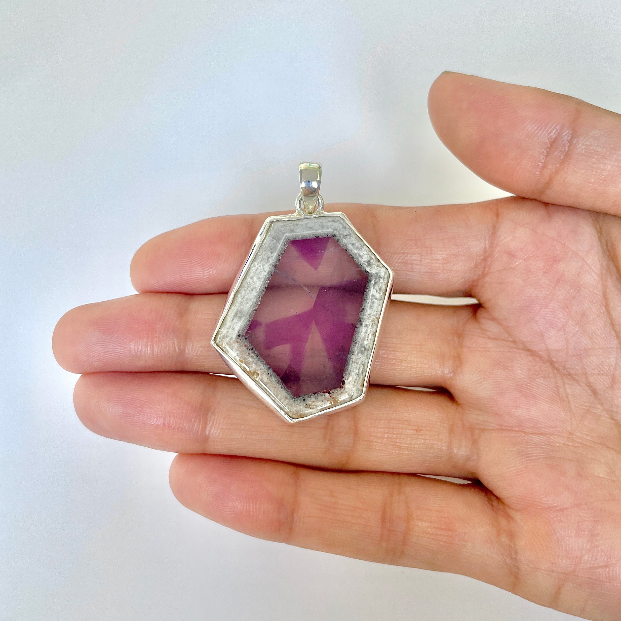 Star Amethyst Slice Pendant-(STA-1-118)