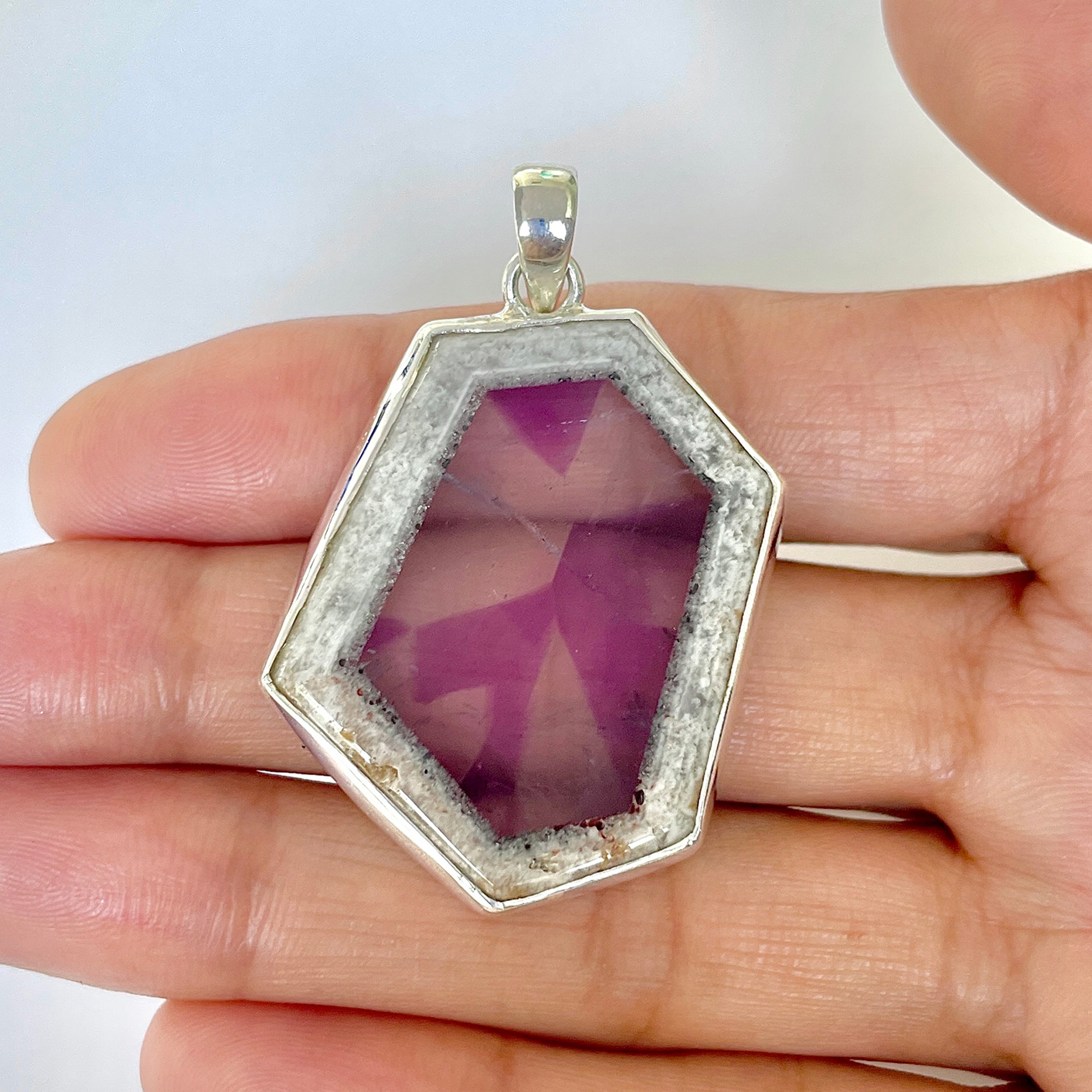 Star Amethyst Slice Pendant-(STA-1-118)