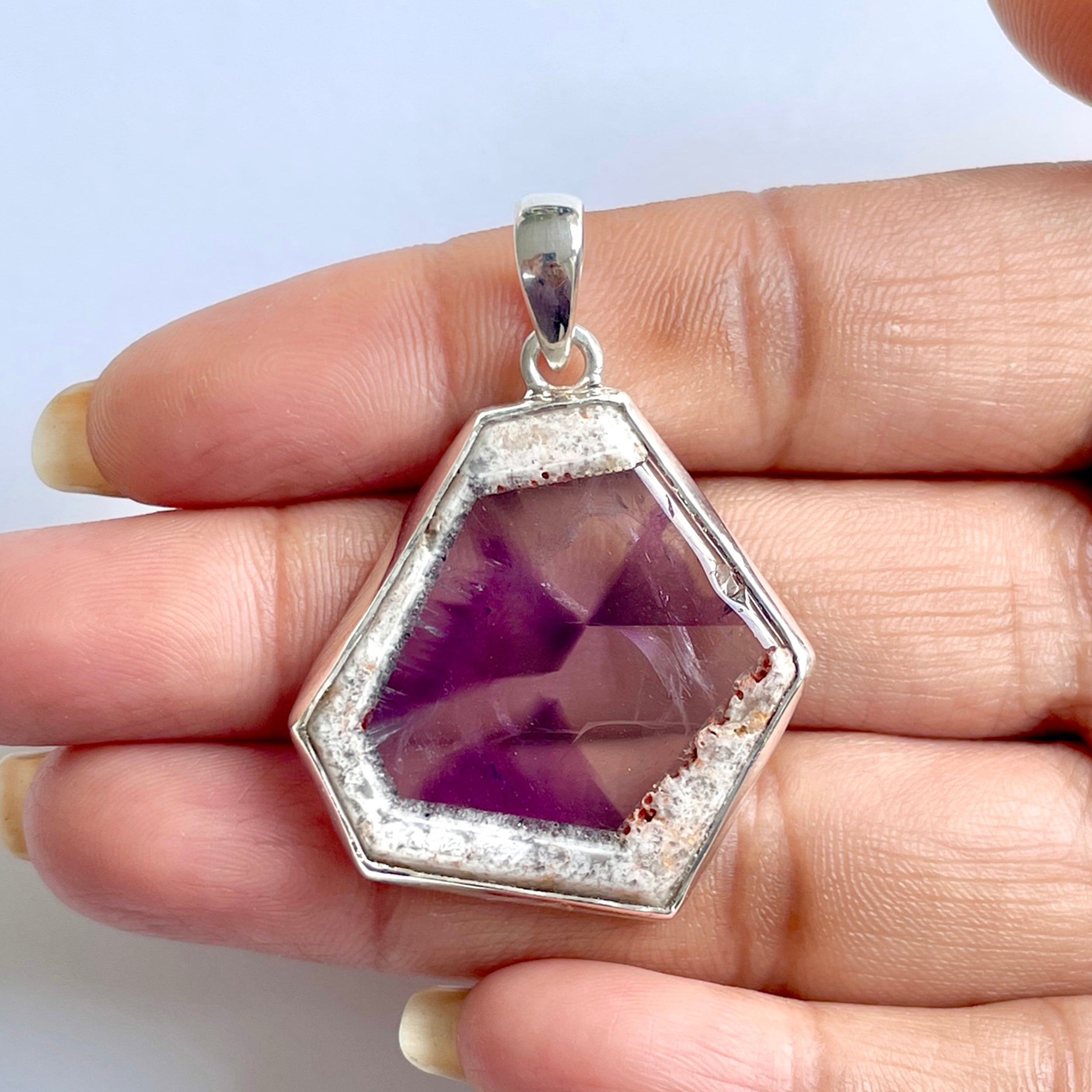 Star Amethyst Slice Pendant-(STA-1-69)