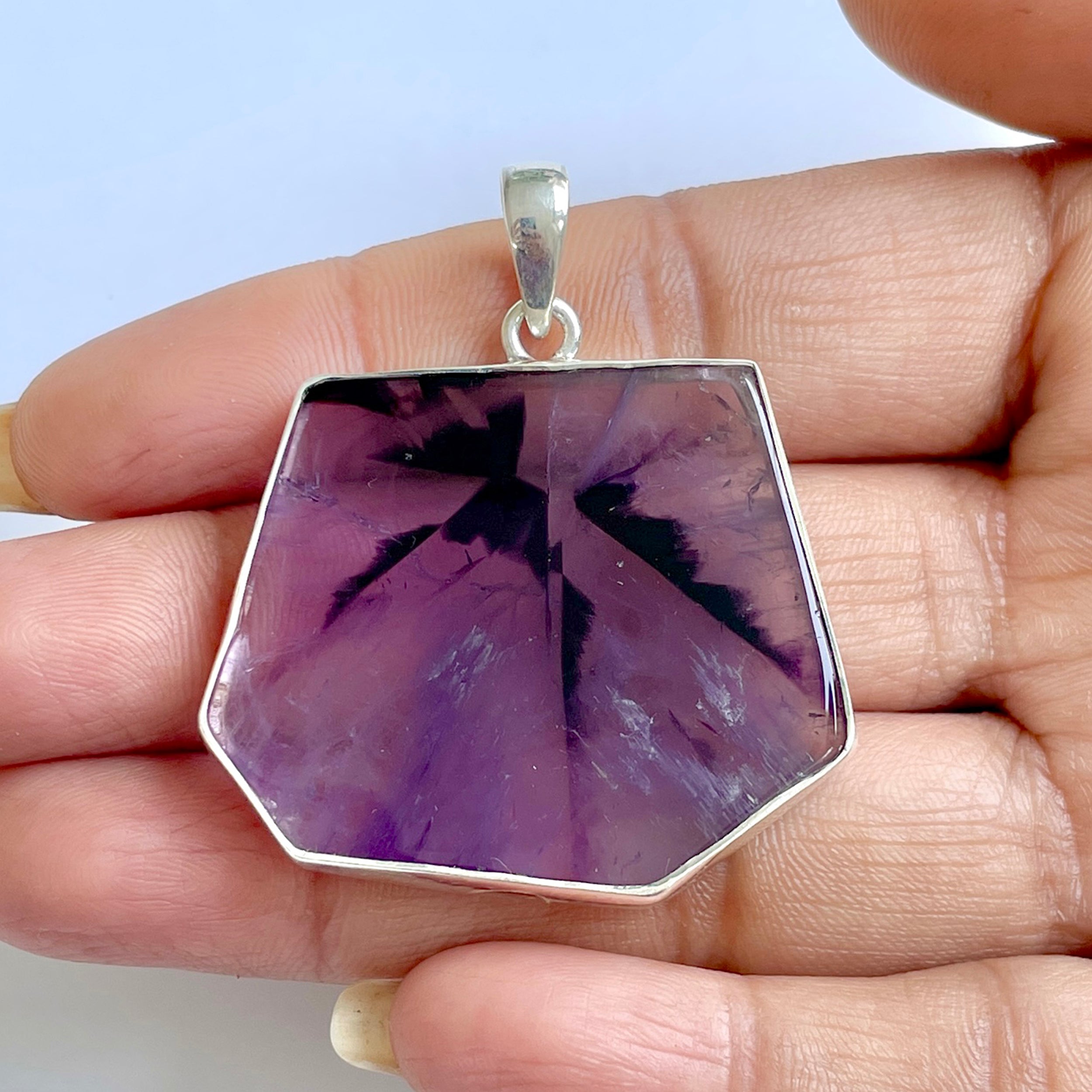 Star Amethyst Slice Pendant-(STA-1-71)