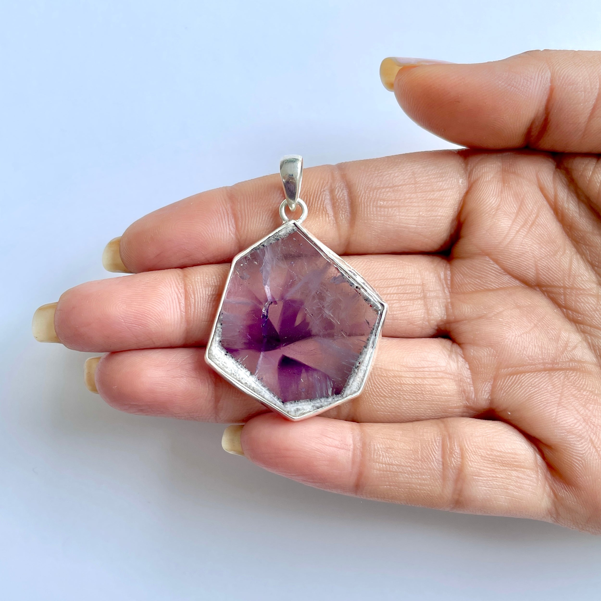 Star Amethyst Slice Pendant-(STA-1-72)