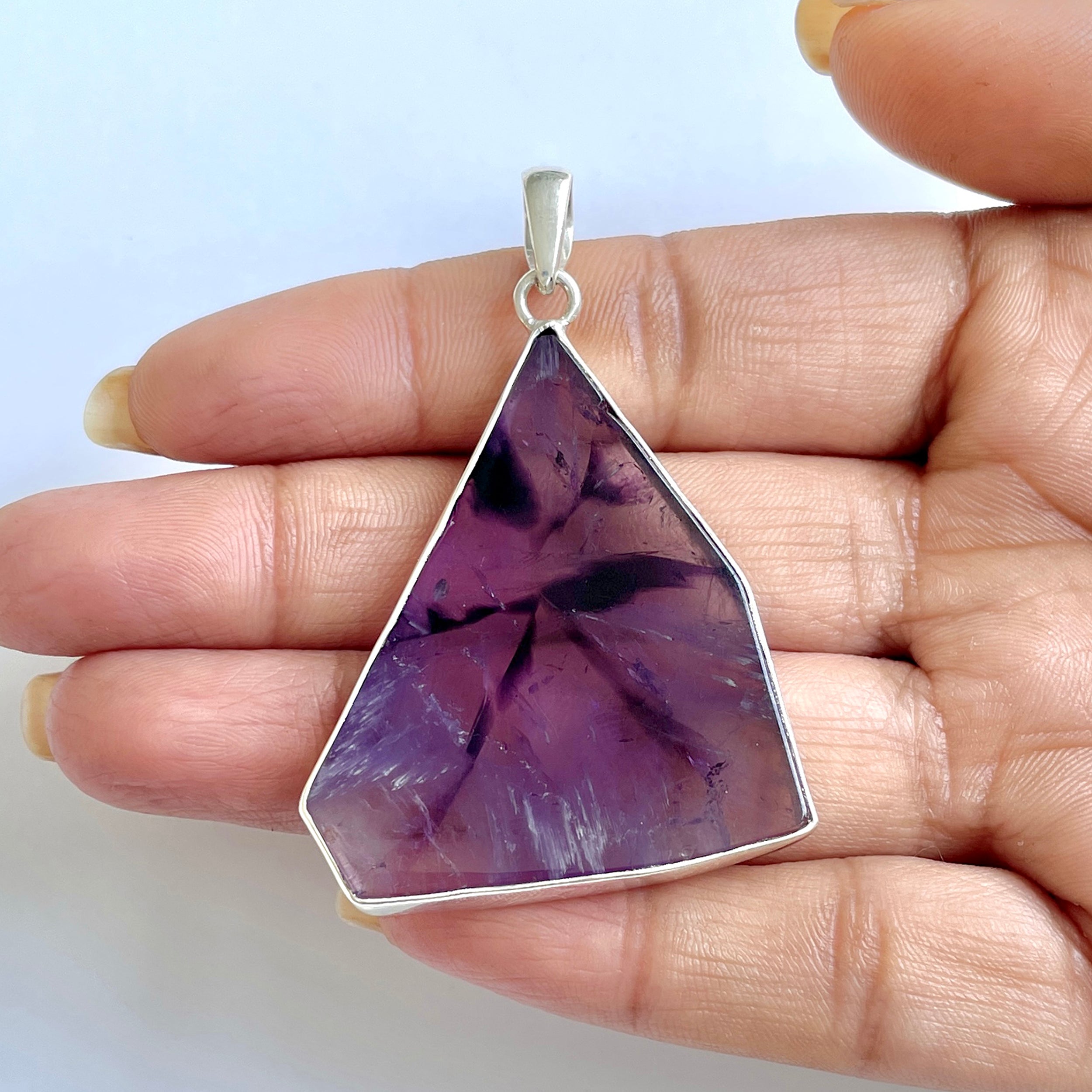 Star Amethyst Slice Pendant-(STA-1-73)