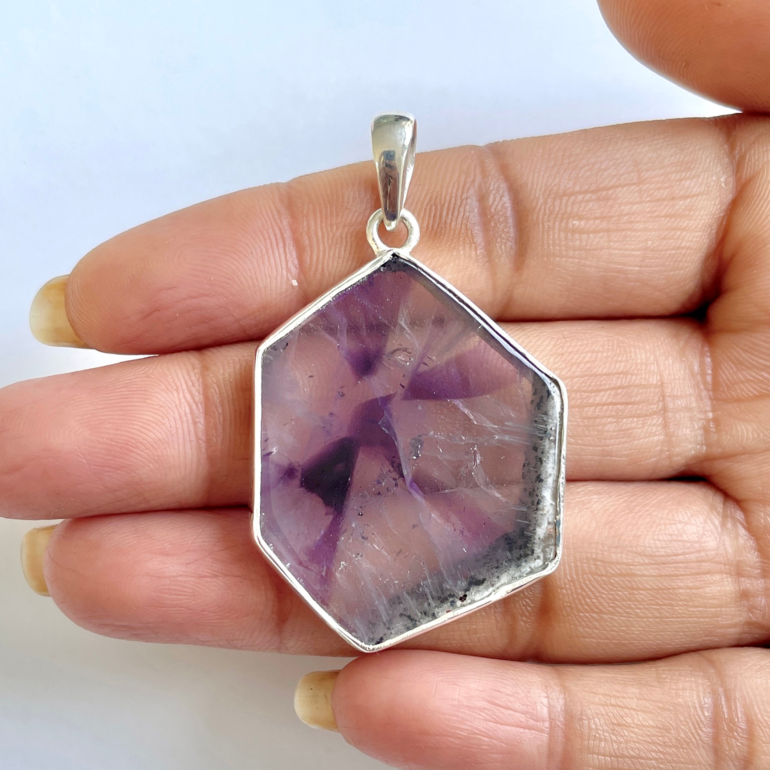 Star Amethyst Slice Pendant-(STA-1-77)