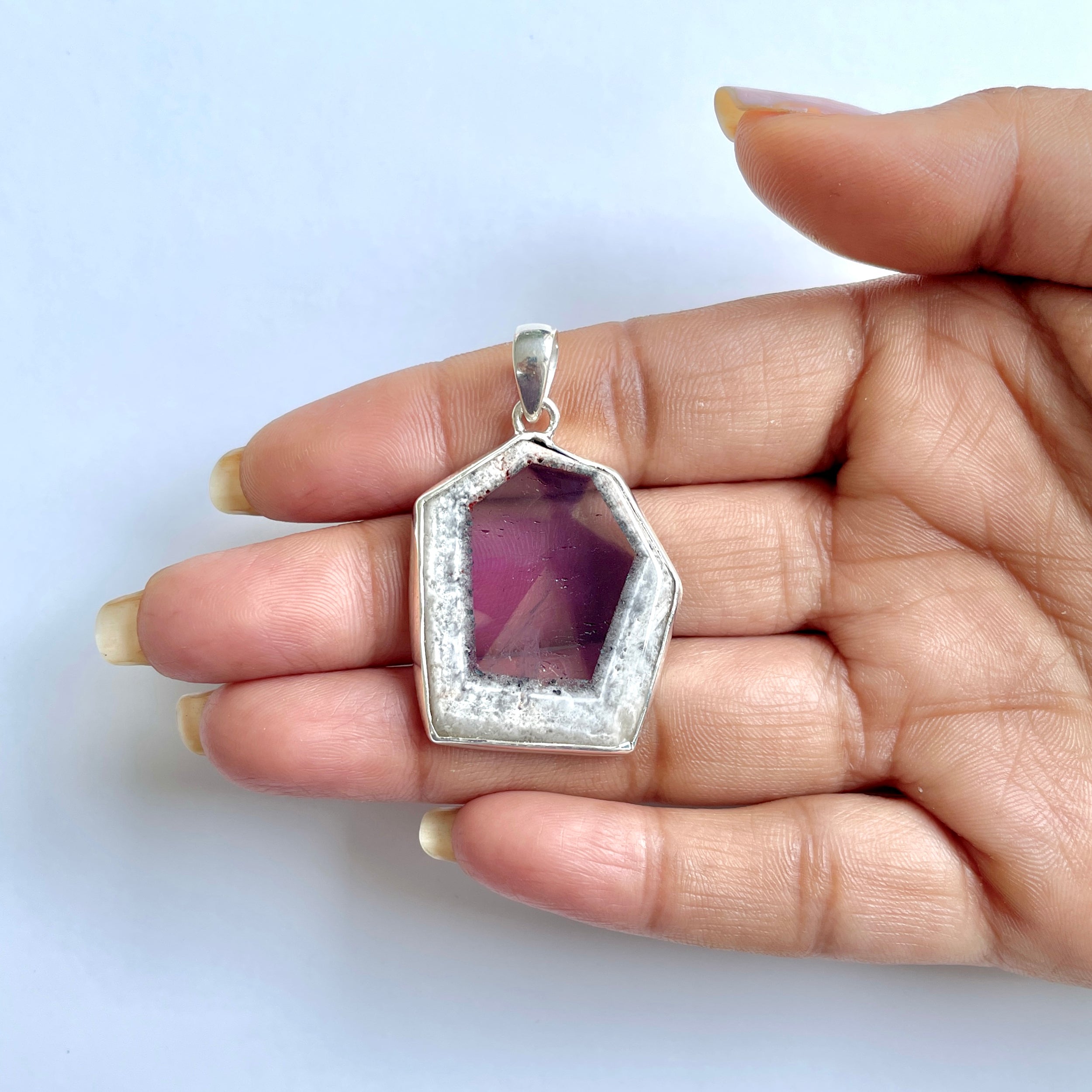 Star Amethyst Slice Pendant-(STA-1-78)