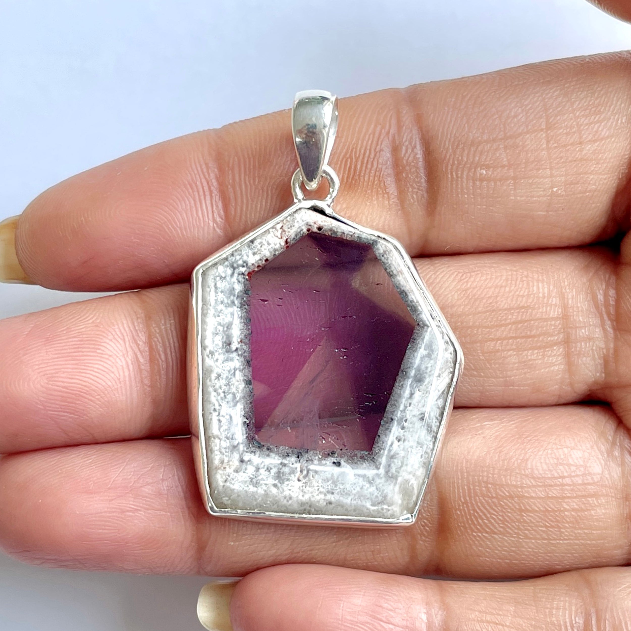 Star Amethyst Slice Pendant-(STA-1-78)