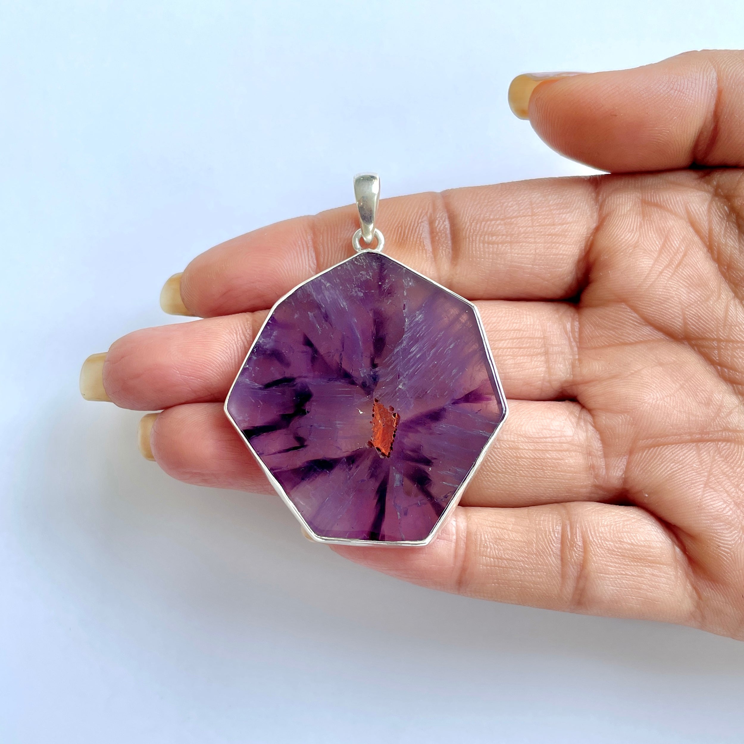 Star Amethyst Slice Pendant-(STA-1-80)