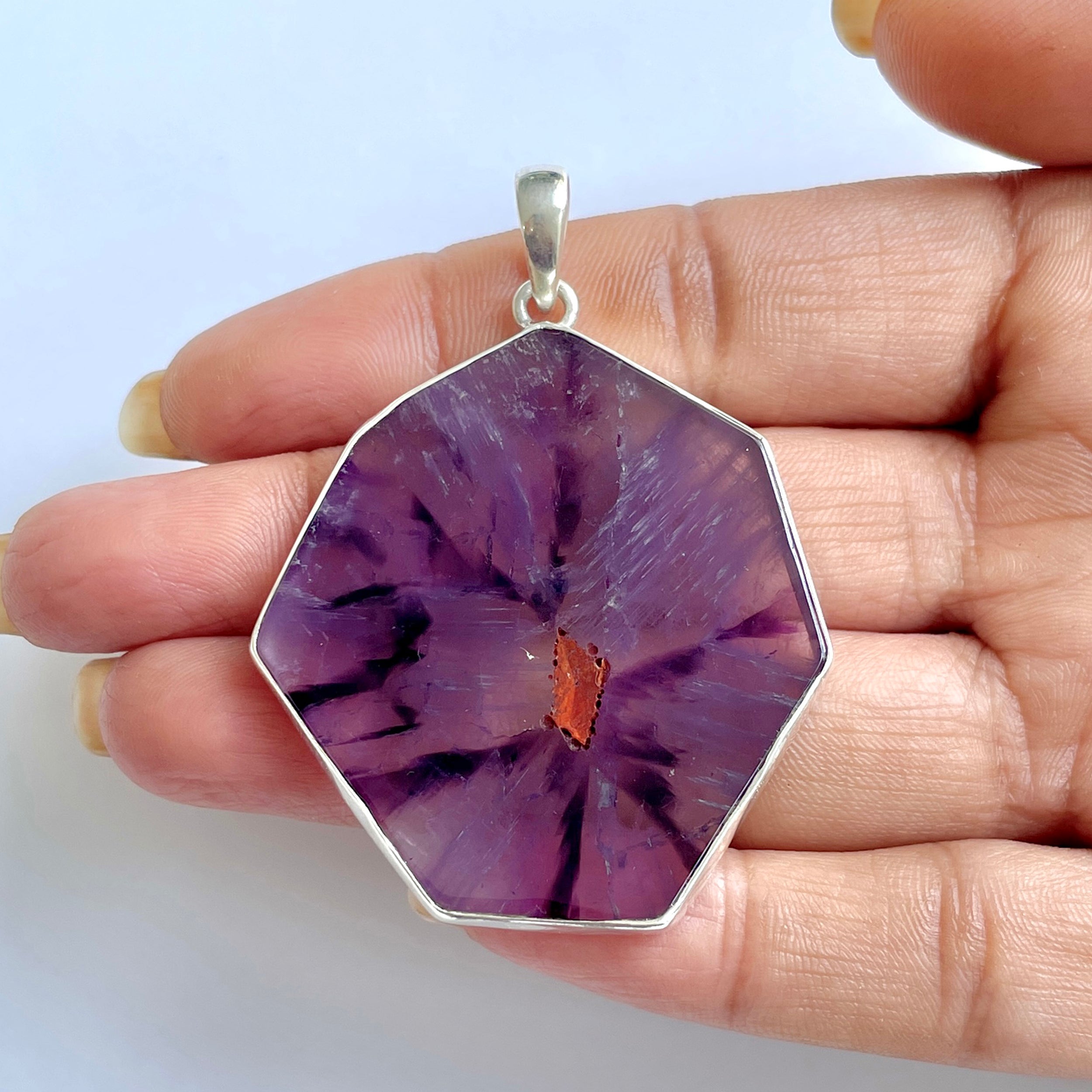 Star Amethyst Slice Pendant-(STA-1-80)