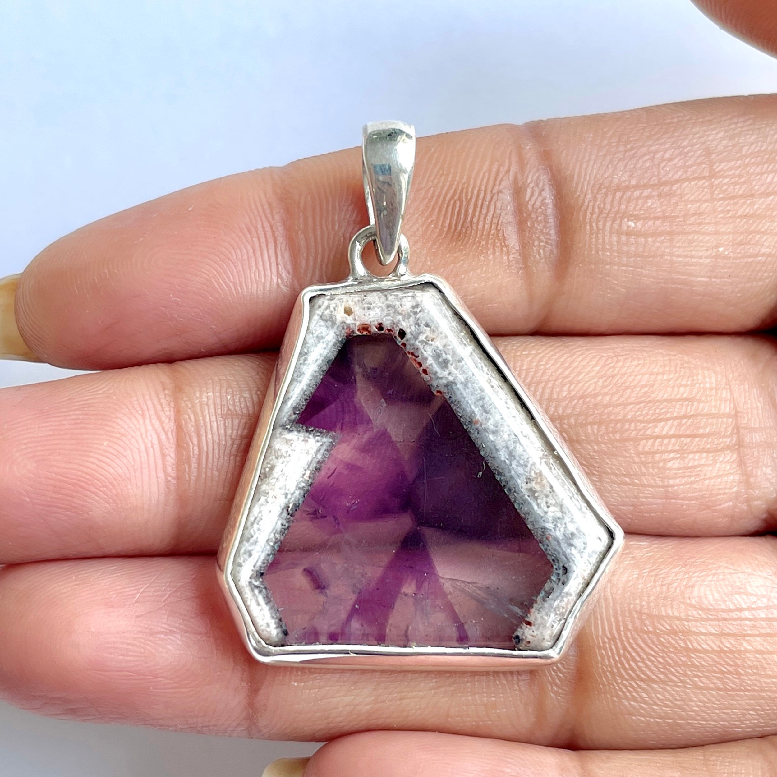 Star Amethyst Slice Pendant-(STA-1-83)