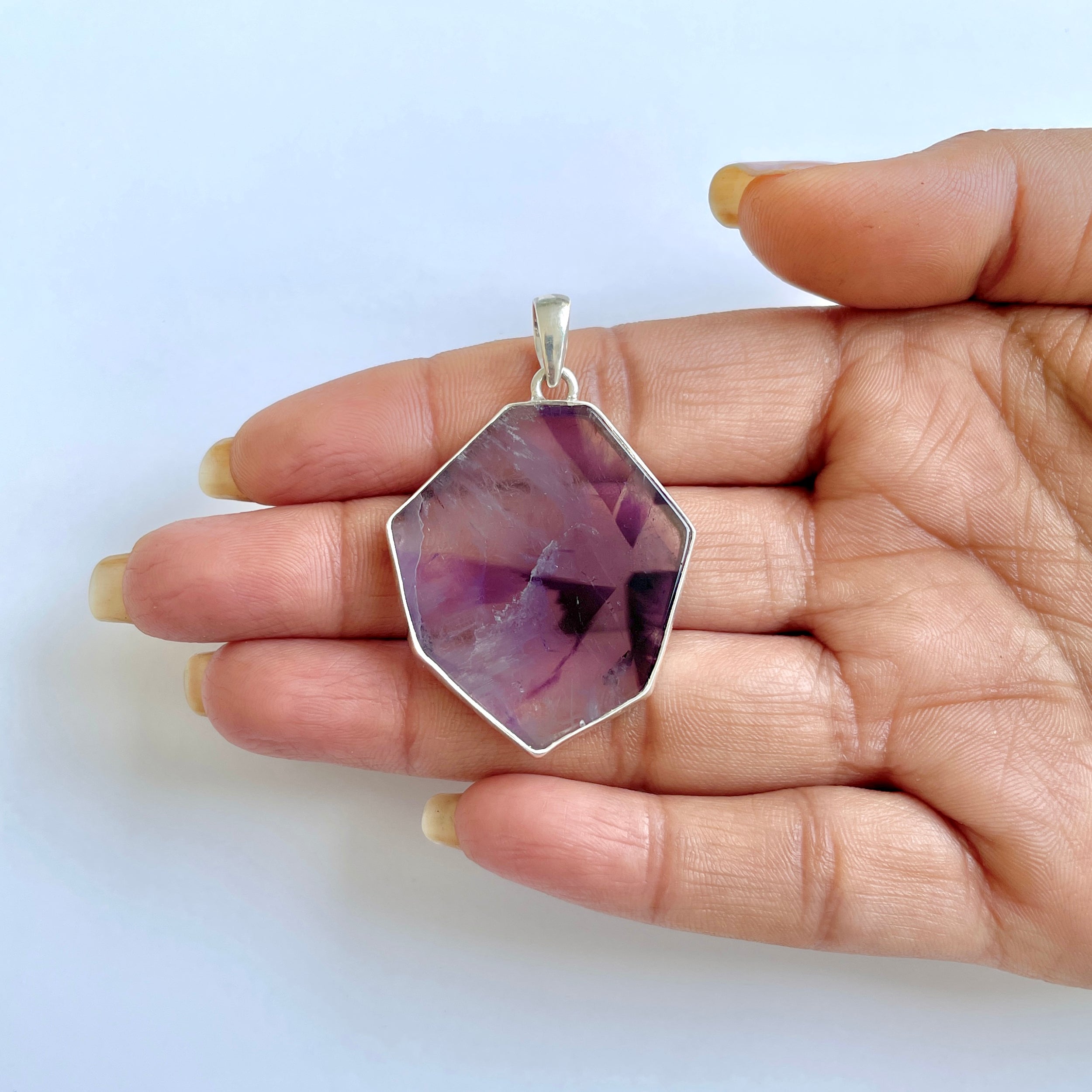 Star Amethyst Slice Pendant-(STA-1-85)