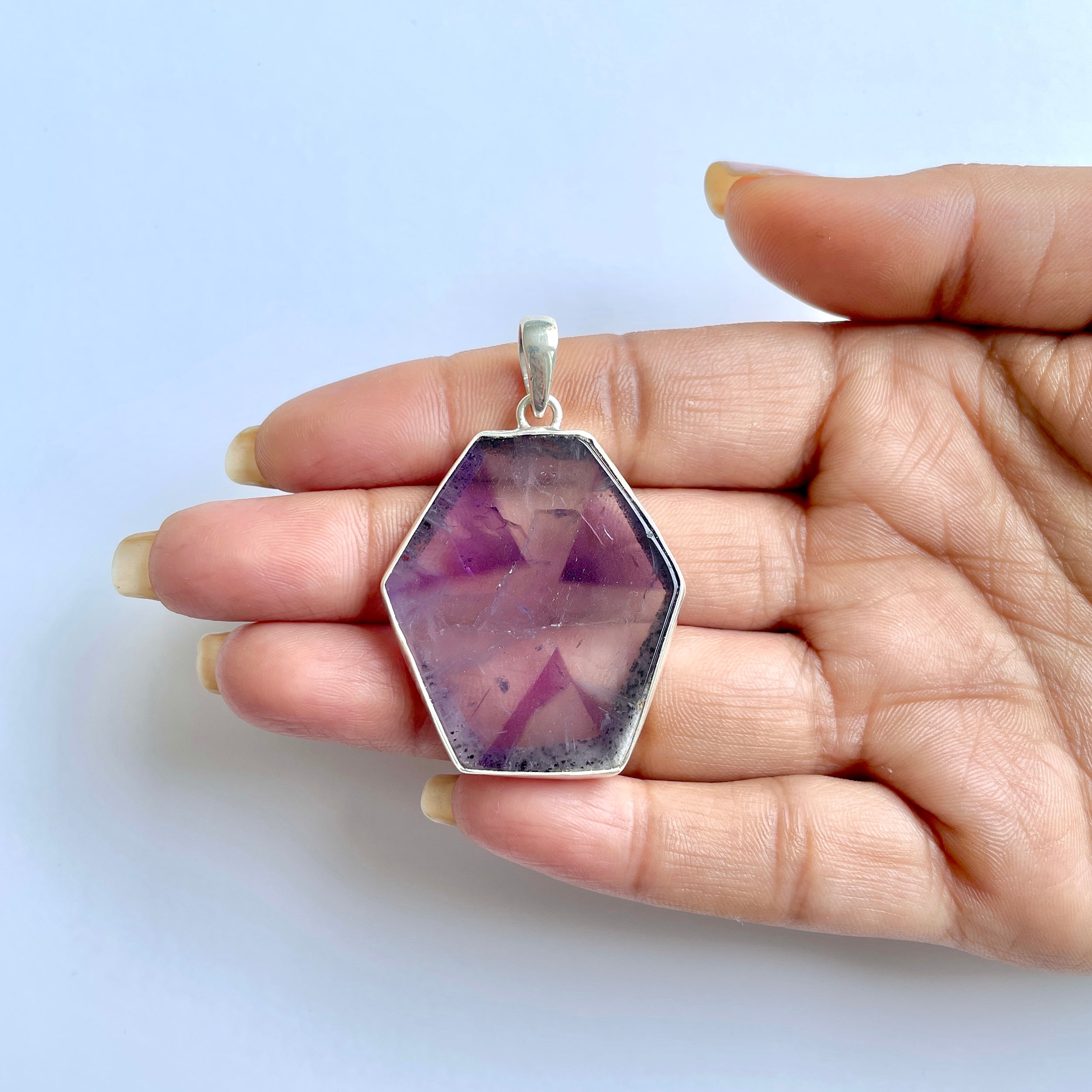 Star Amethyst Slice Pendant-(STA-1-89)