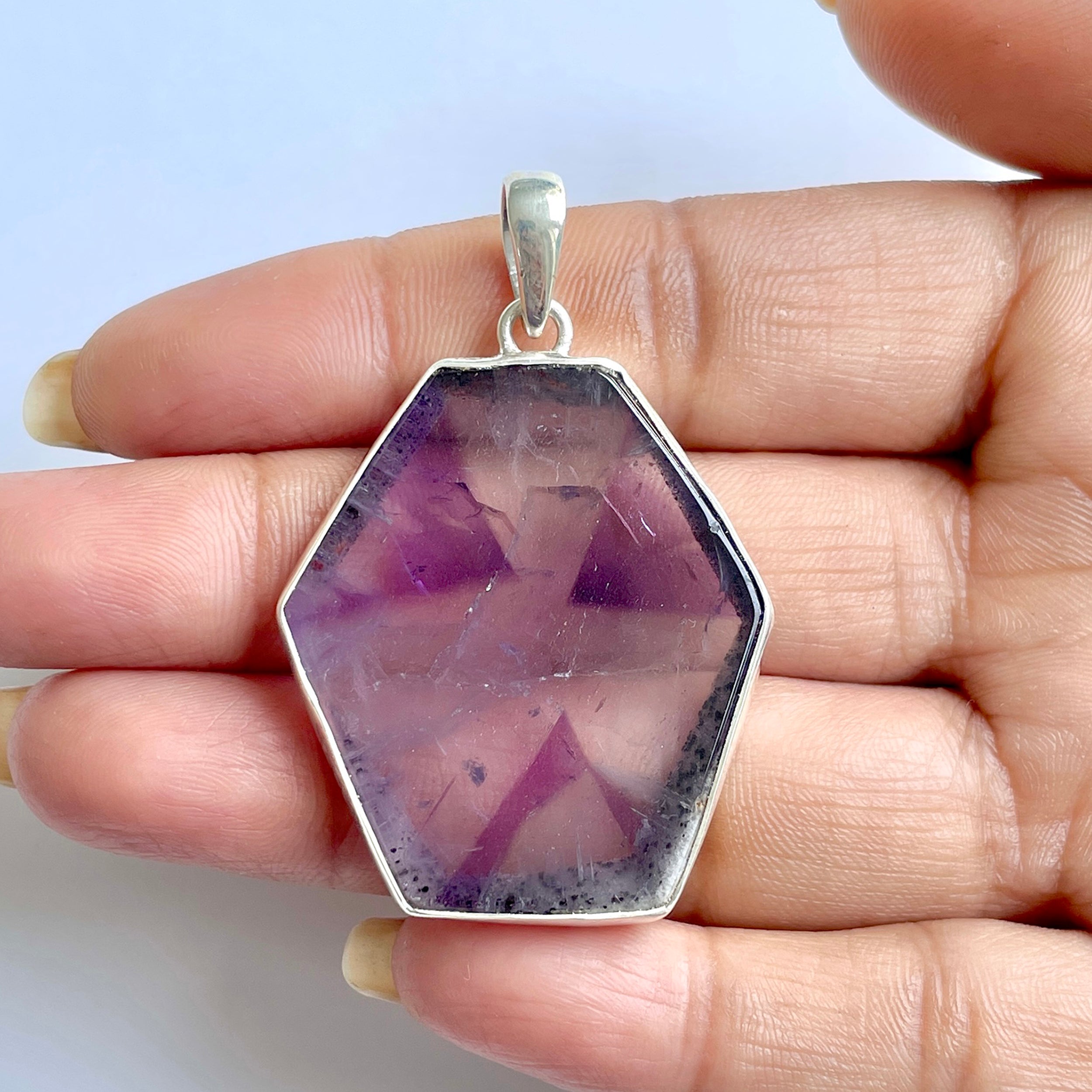 Star Amethyst Slice Pendant-(STA-1-89)