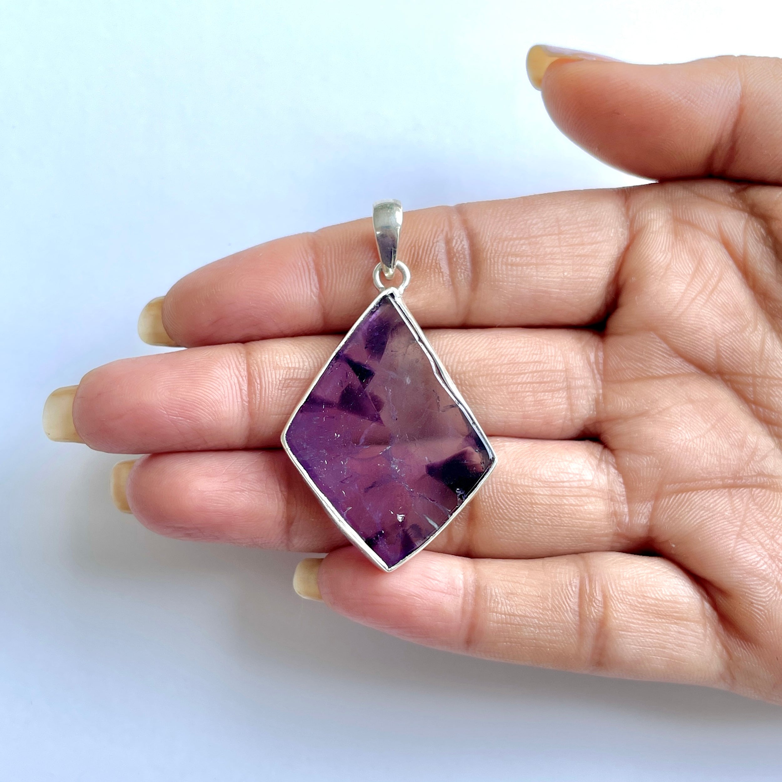 Star Amethyst Slice Pendant-(STA-1-90)