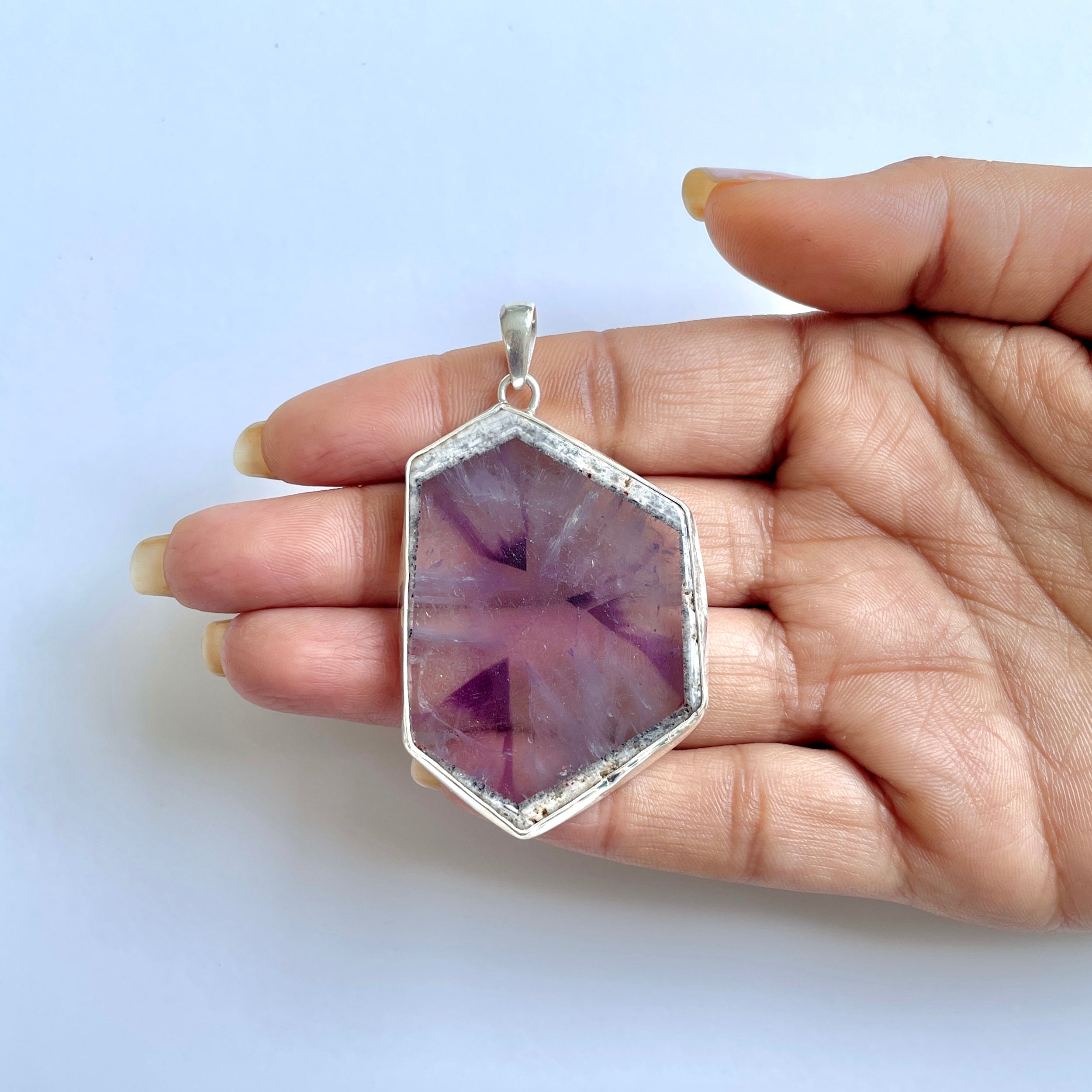 Star Amethyst Slice Pendant-(STA-1-92)