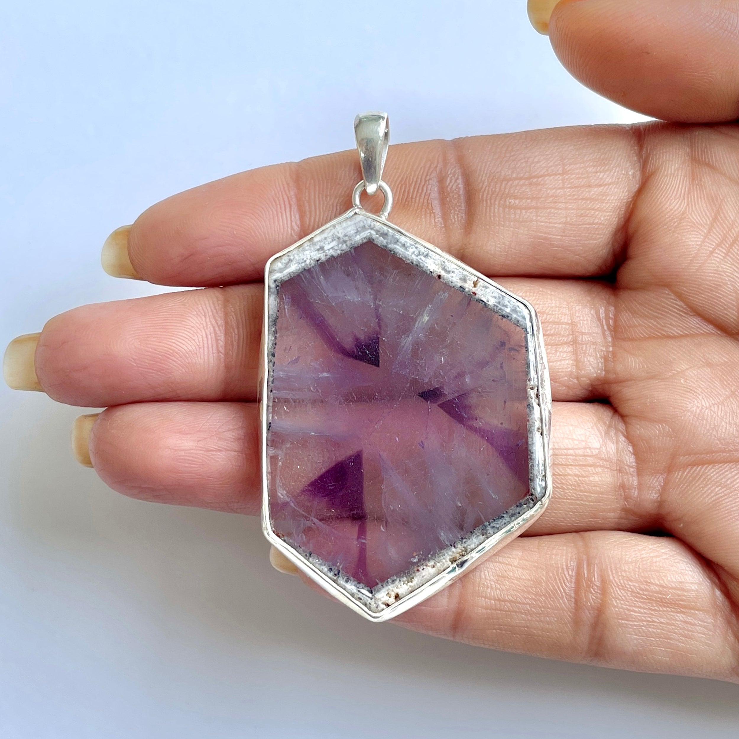 Star Amethyst Slice Pendant-(STA-1-92)
