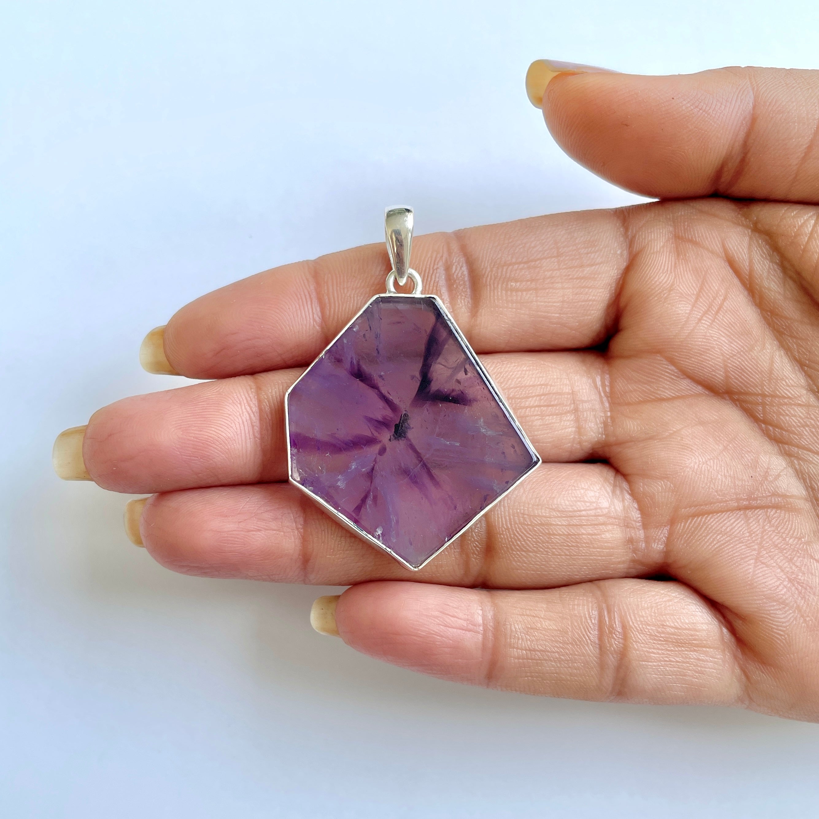 Star Amethyst Slice Pendant-(STA-1-97)