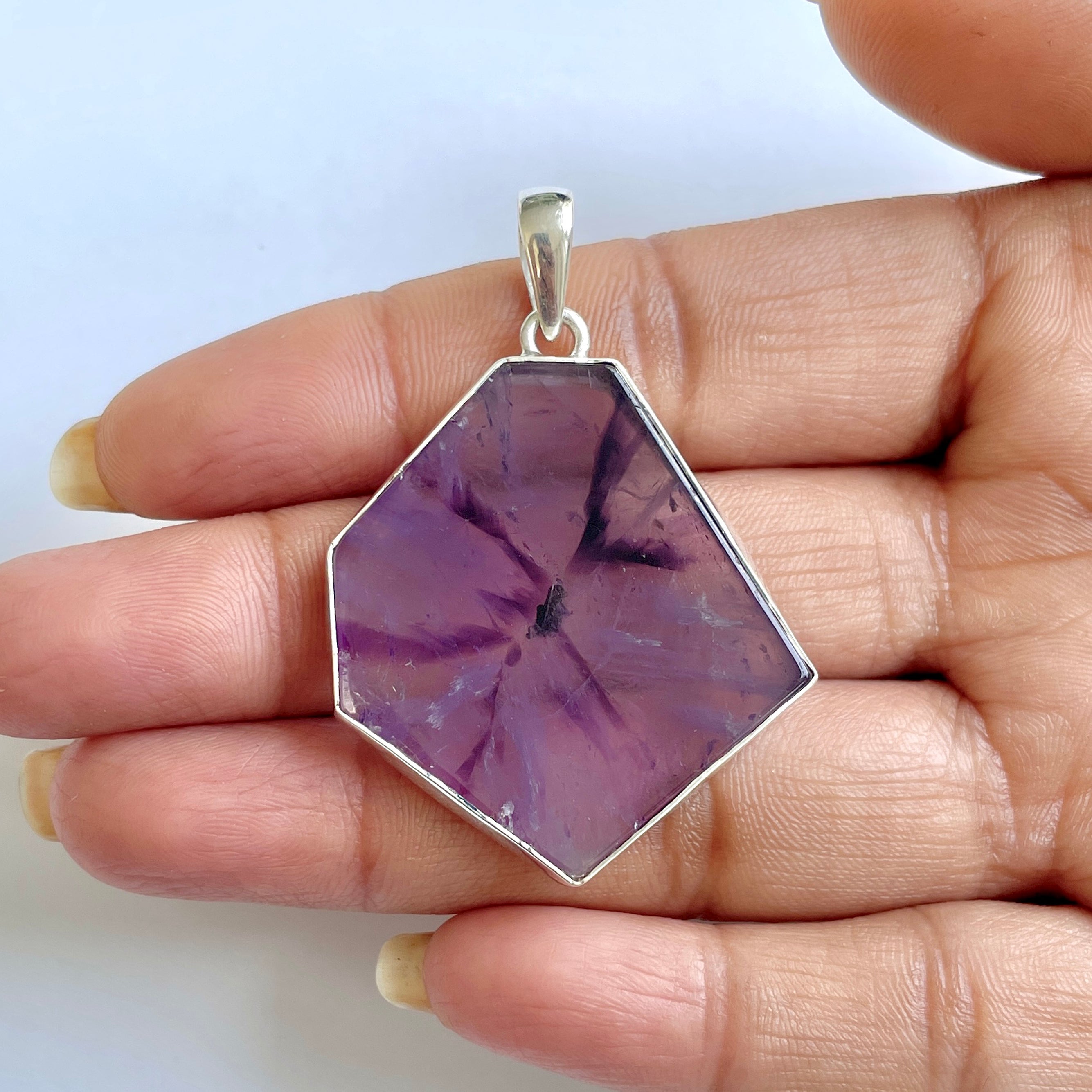 Star Amethyst Slice Pendant-(STA-1-97)